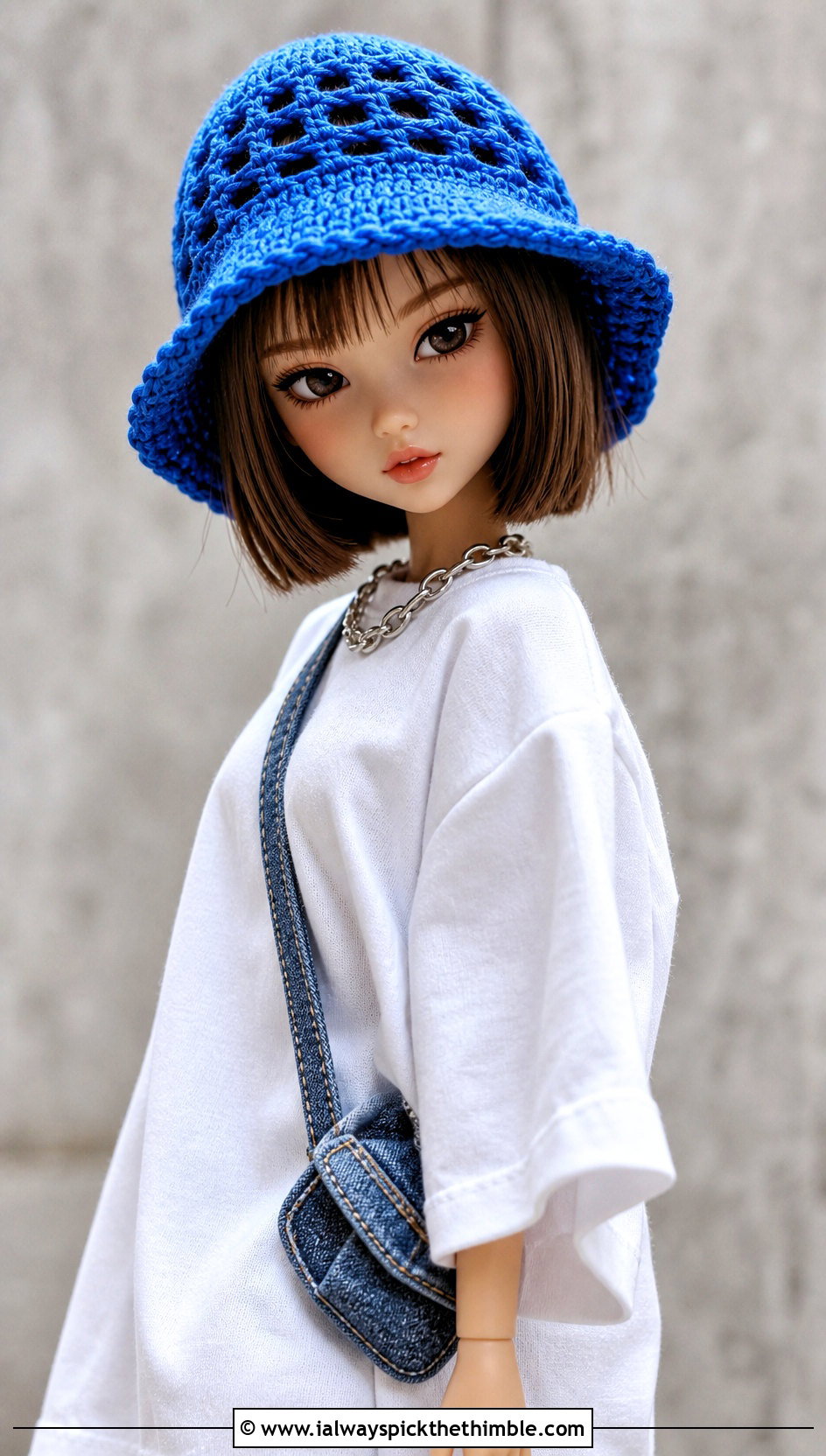 Crochet Doll Bucket Hat With T Shirt Dress - 25 crochet doll hats outfit ideas