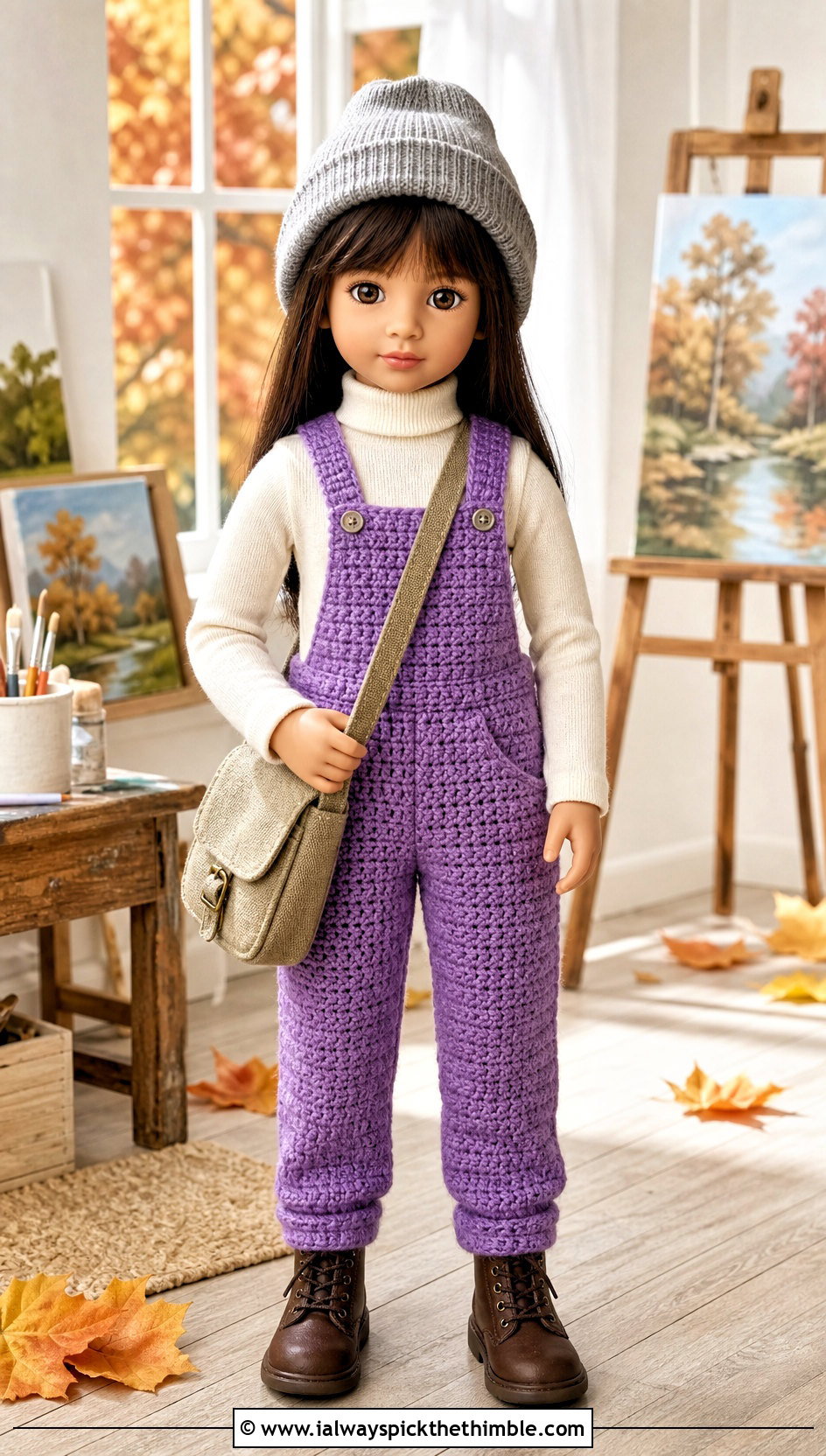 Crochet Doll Overalls With Fitted Turtleneck - 25 mini crochet clothes and outfit ideas