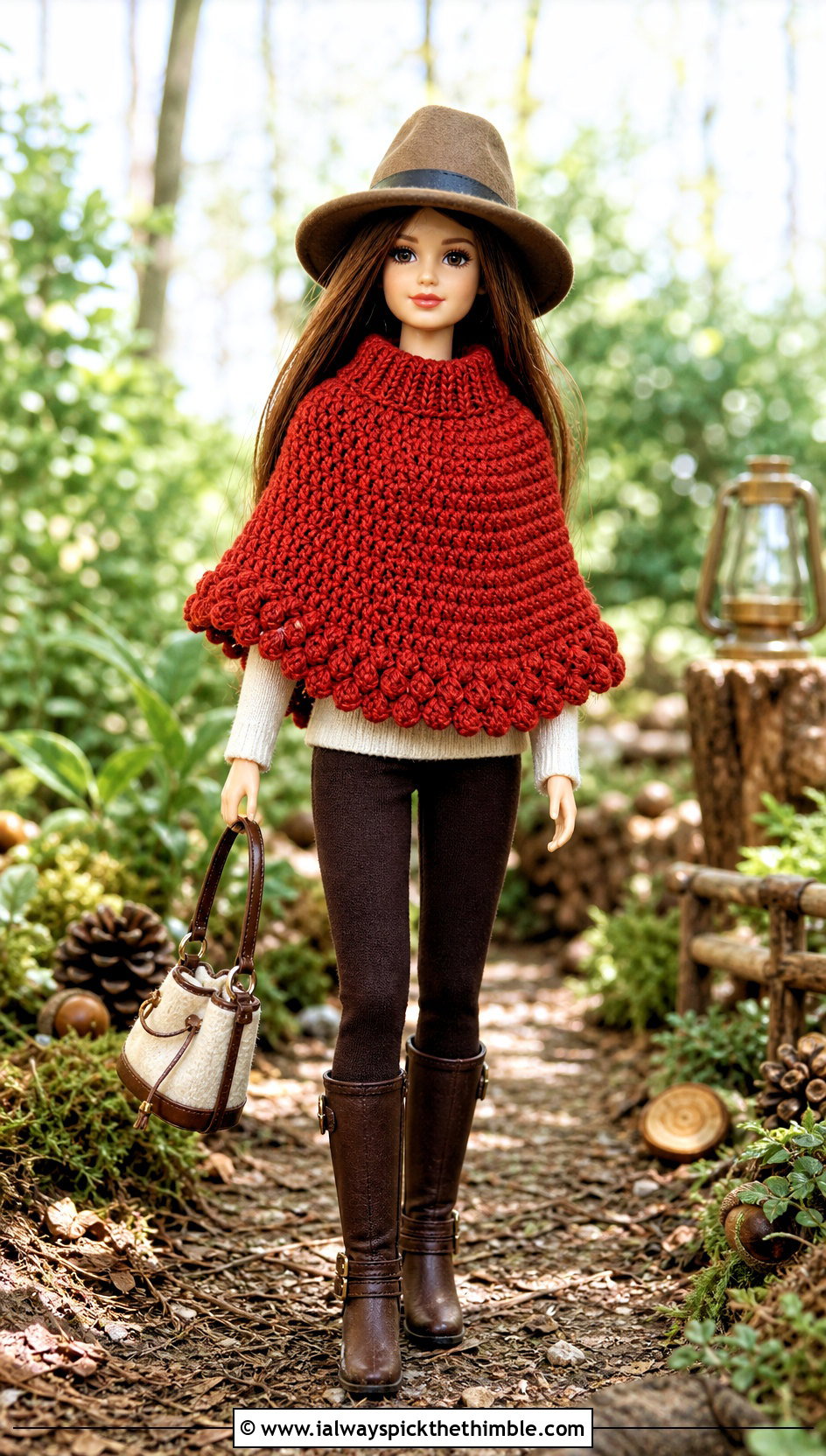 Crochet Doll Poncho With Leggings - 20 Crochet Mini Doll Clothes and outfit ideas