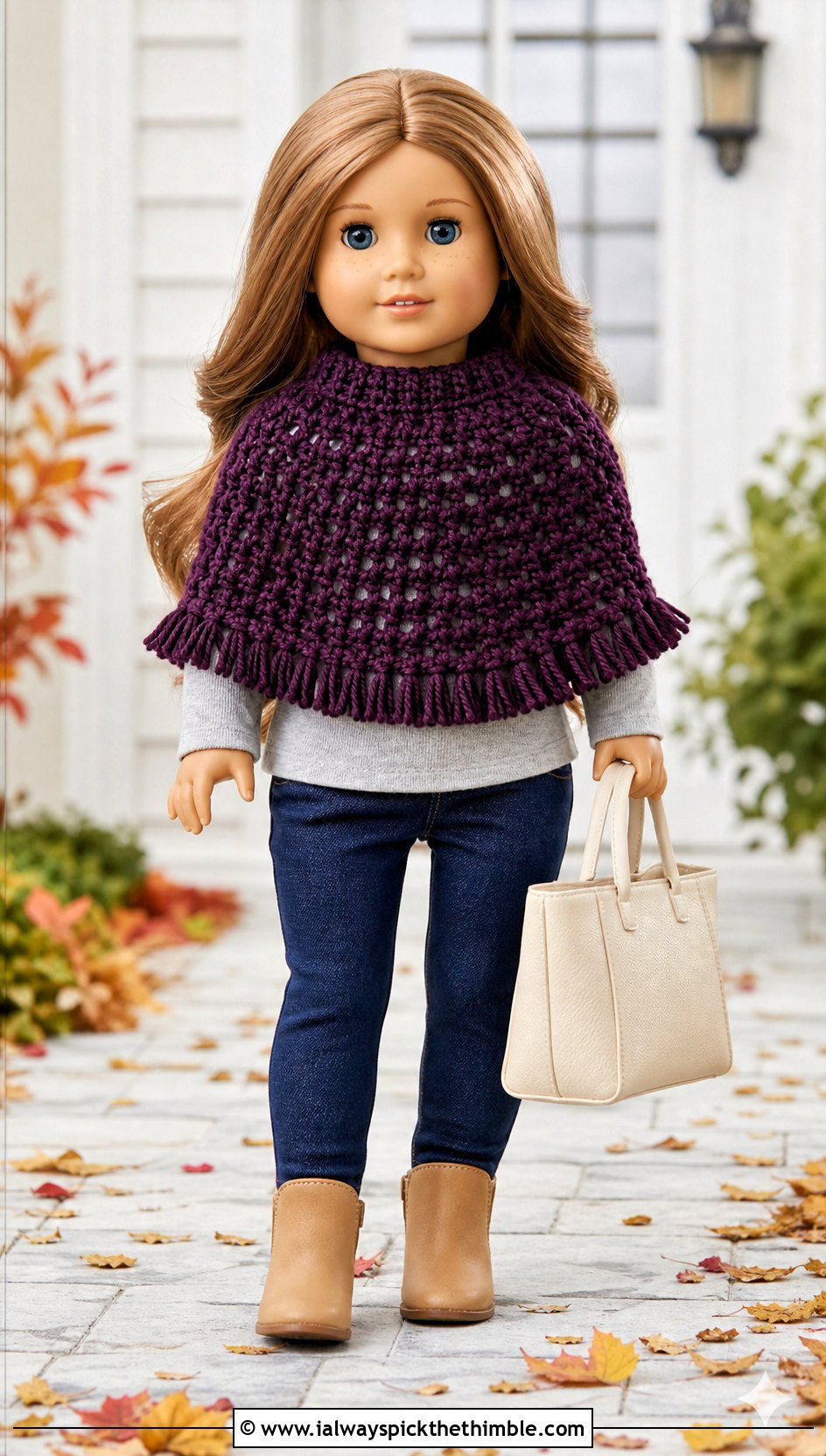Crochet Doll Poncho With Skinny Jeans - 20 Dolls Crochet Clothes and outfit ideas