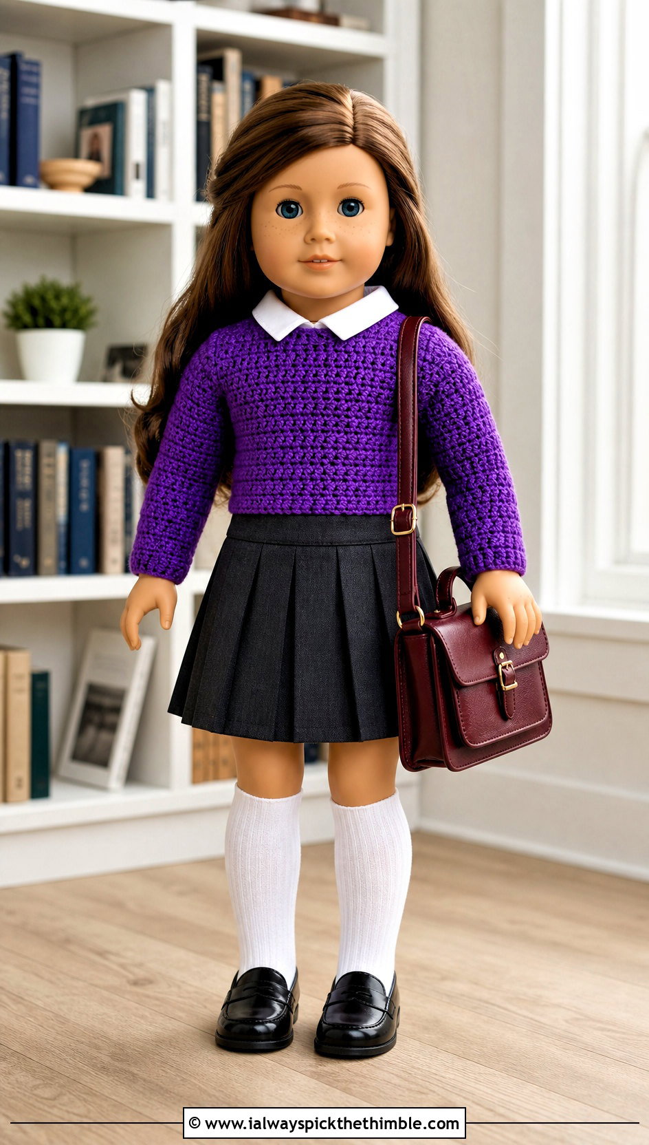 Crochet Doll Sweater With Pleated Skirt - 20 Dolls Crochet Clothes and outfit ideas