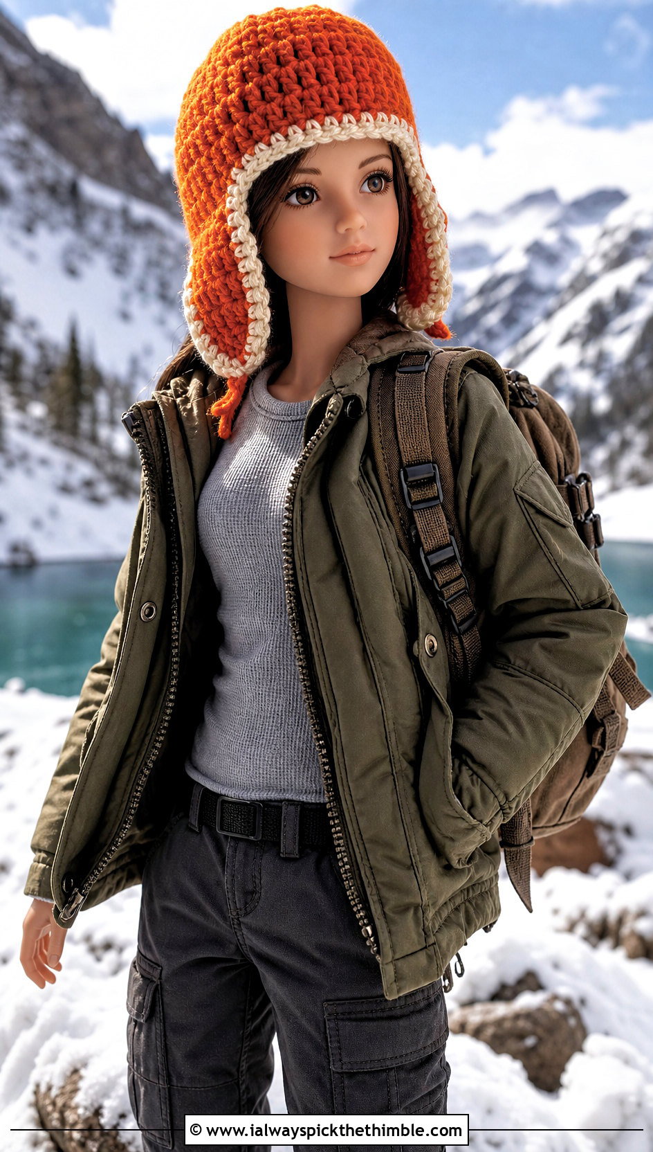 Crochet Doll Trapper Hat With Parka And Cargo Pants - 25 crochet doll hats outfit ideas