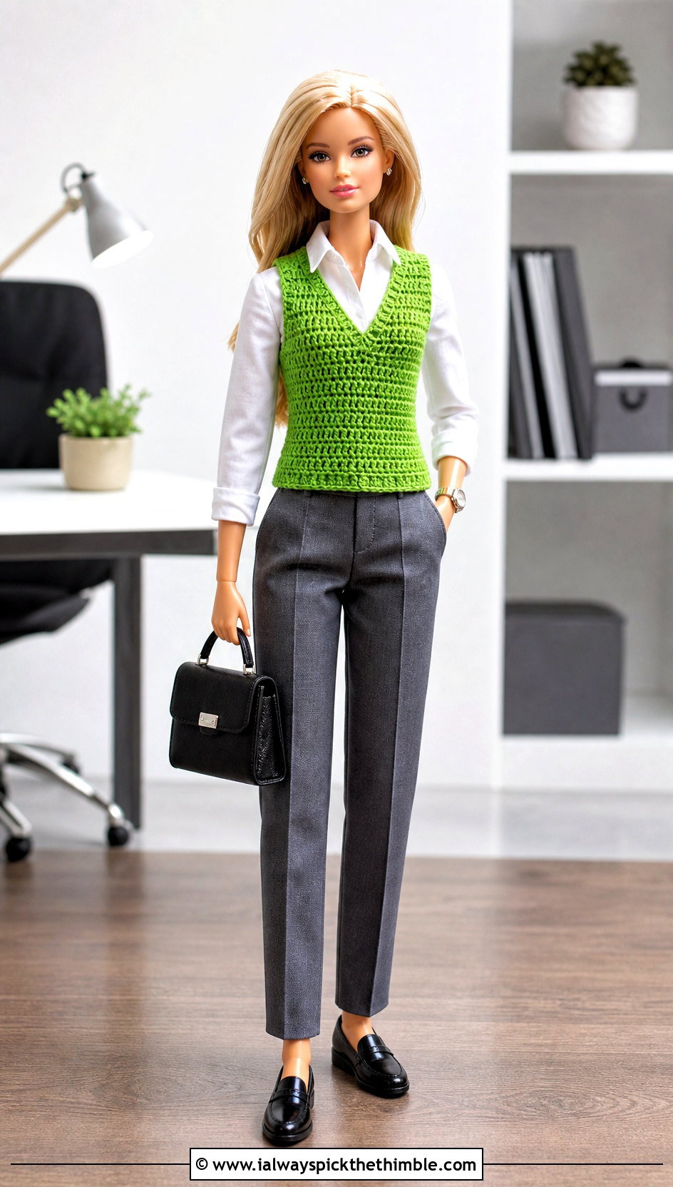 Crochet Doll Vest With Button Down Shirt - 20 Dolls Crochet Clothes and outfit ideas