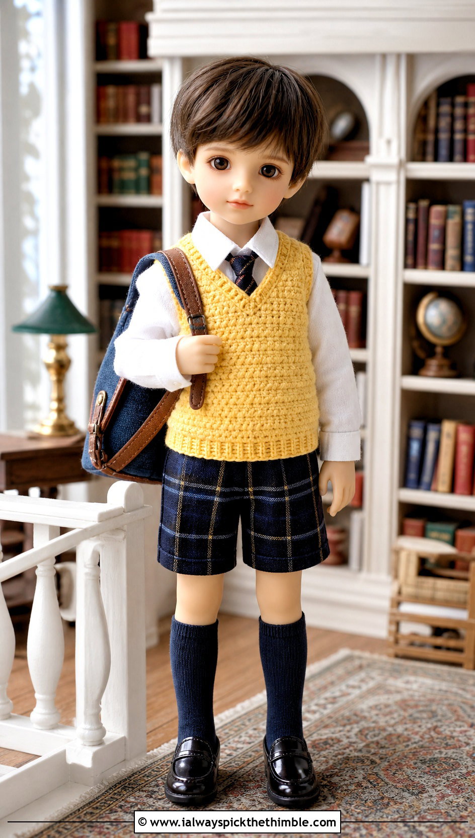Crochet Doll Vest With Button Down Shirt - 20 Crochet Mini Doll Clothes and outfit ideas