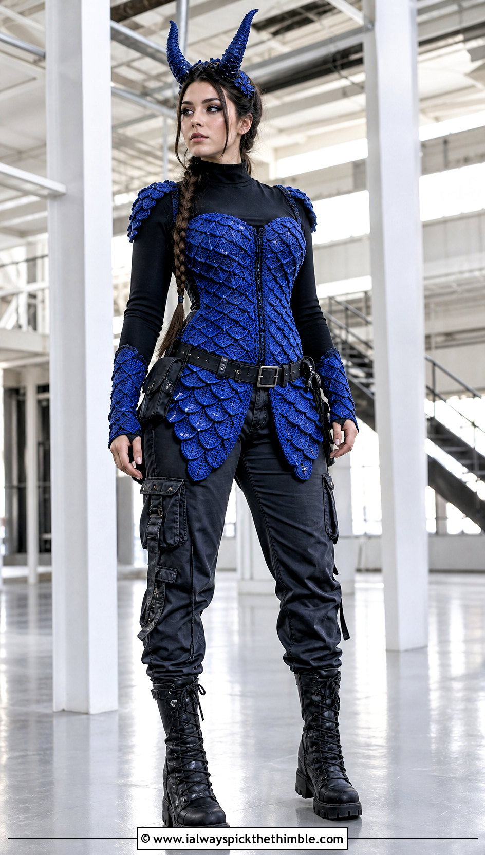 Crochet Dragon Scale Corset Costume - 25 Crochet Halloween Costume Women outfit ideas
