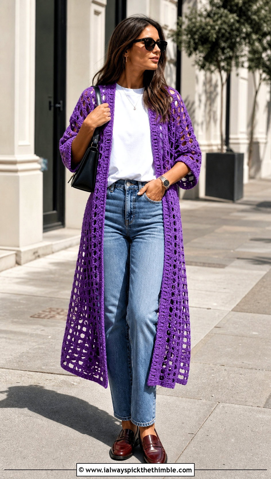 Crochet Duster Cardigan Cover Up With Jeans - 20 easy crochet cover up outfit ideas