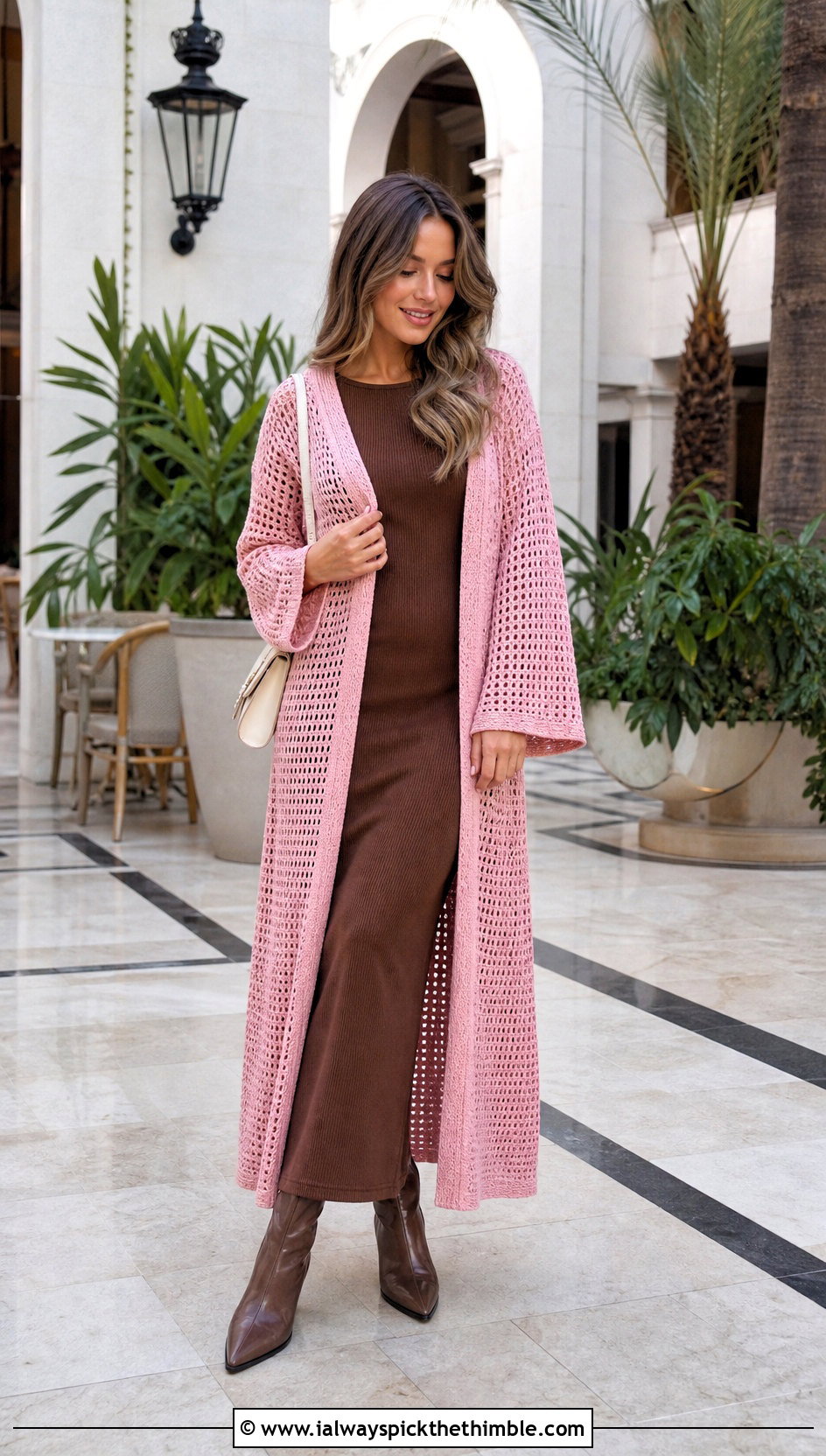 Crochet Duster Cardigan With Column Dress - 25 crochet fall clothes and outfit ideas