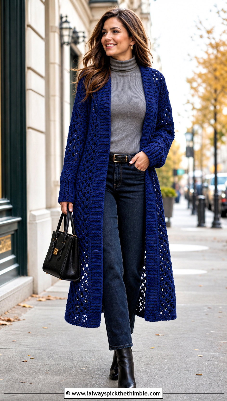 Crochet Duster Cardigan With Turtleneck And Jeans - 25 crochet designs clothing and outfit ideas