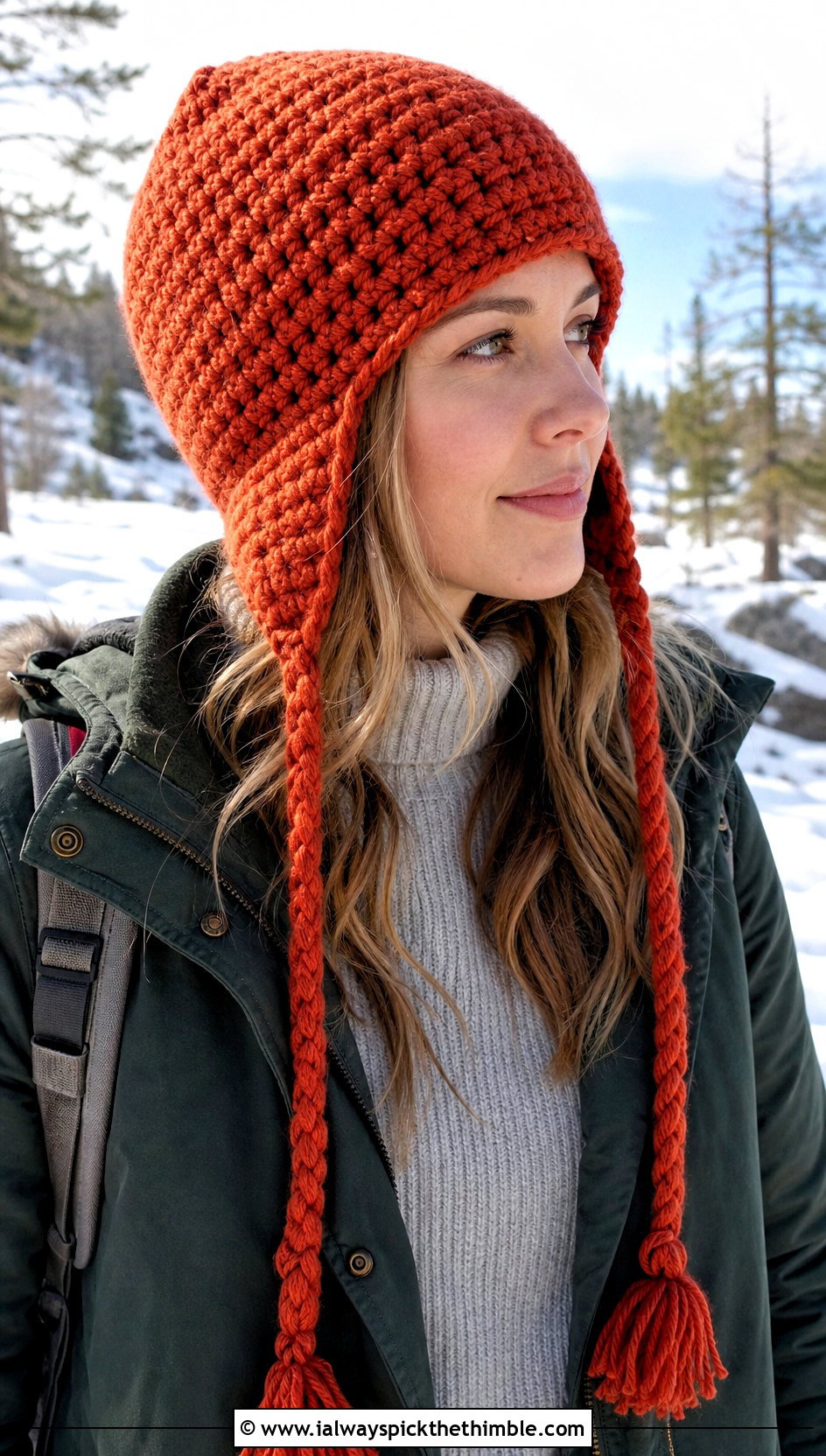 Crochet Earflap Beanie With Parka - 25 crochet hats outfit ideas