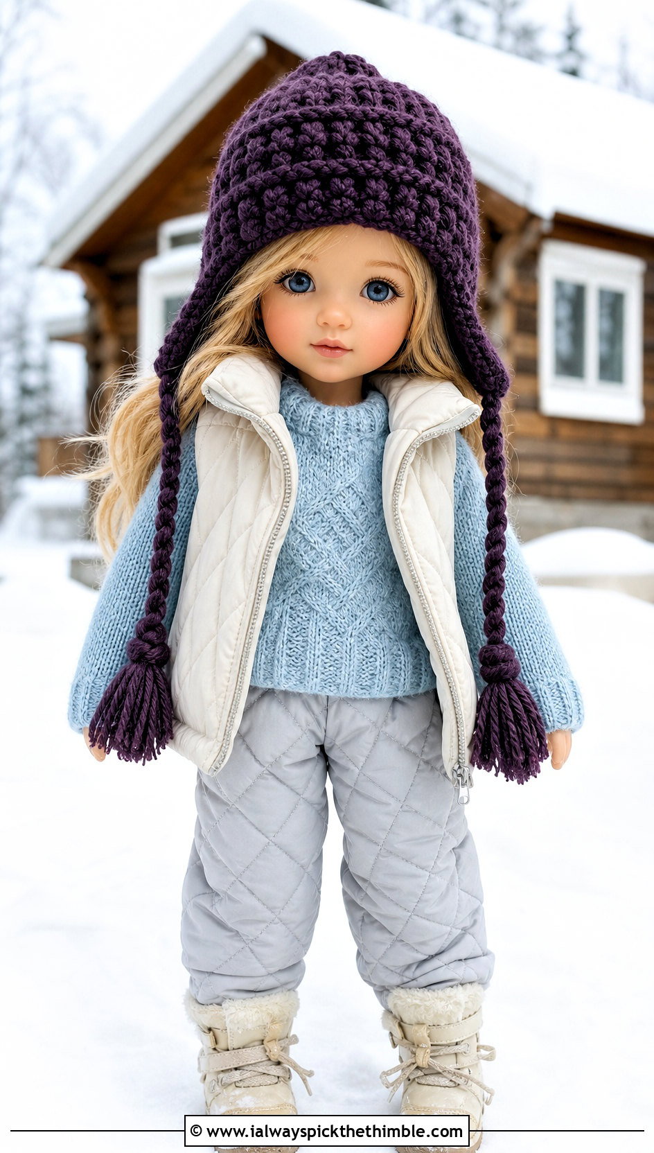 Crochet Earflap Hat Doll Outfit With Sweater And Snow Pants - 25 crochet hat for doll outfit ideas