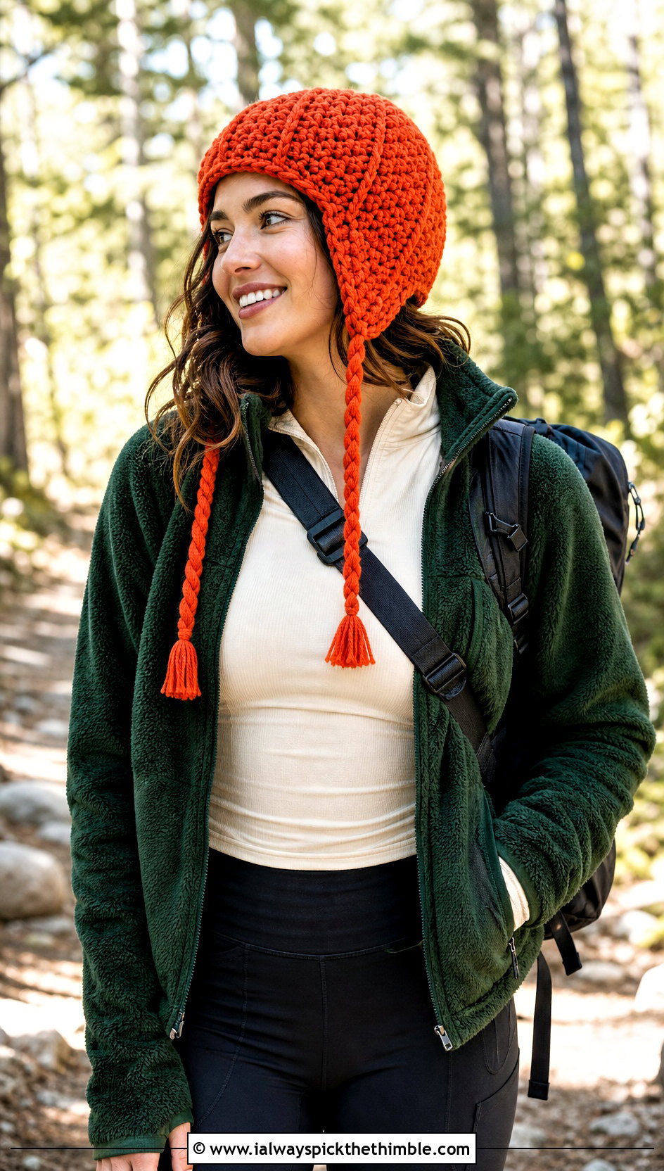 Crochet Earflap Hat With Fleece Jacket - 25 crochet hat for women outfit ideas