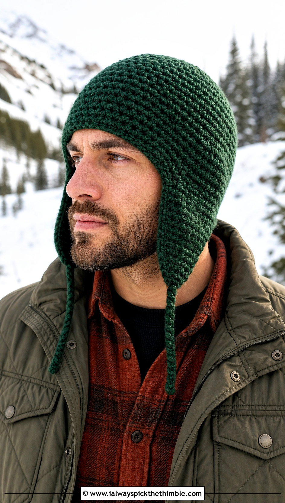 Crochet Earflap Hat With Outdoor Layers - 15 Crochet Mens Hats outfit ideas
