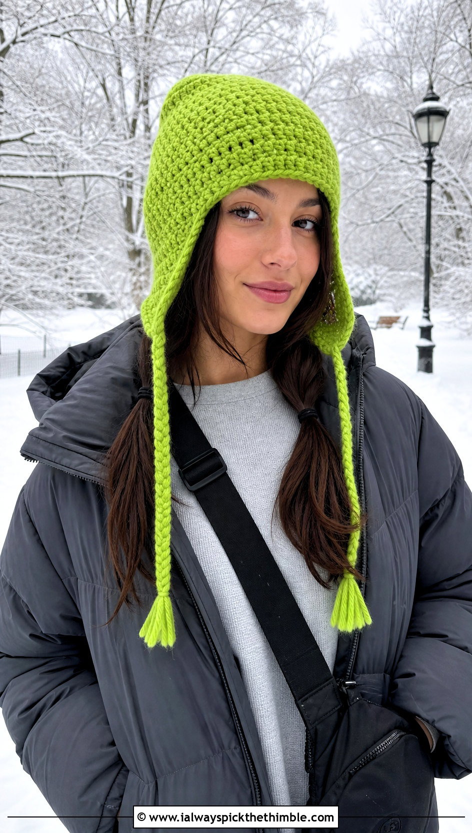 Crochet Earflap Hat With Pigtails And Winter Parka - 20 crochet hat with hair outfit ideas