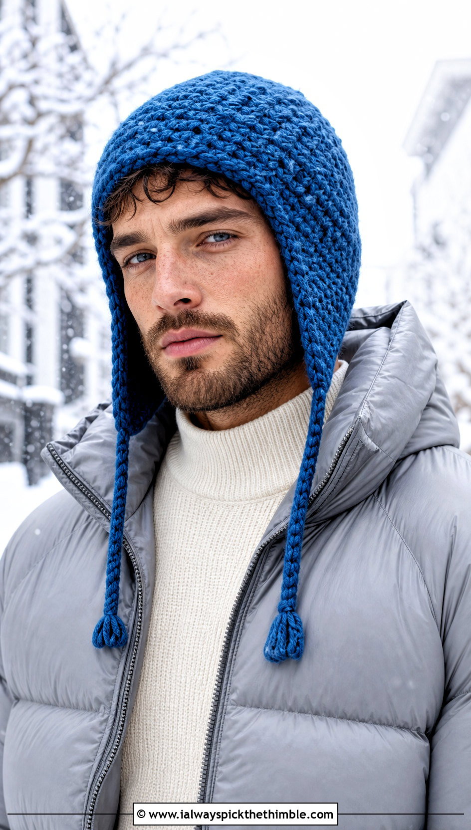 Crochet Earflap Hat With Puffer Jacket - 15 Unique Crochet Men Hat outfit ideas