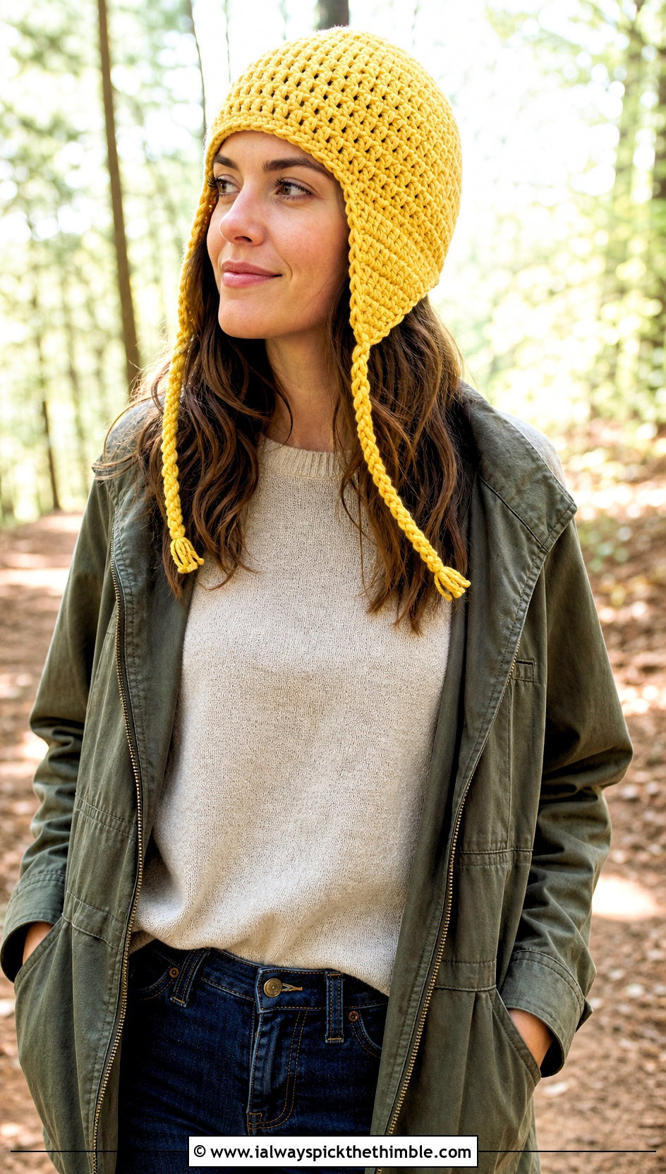 Crochet Earflap Hat With Utility Jacket - 20 easy simple crochet hats for beginners outfit ideas