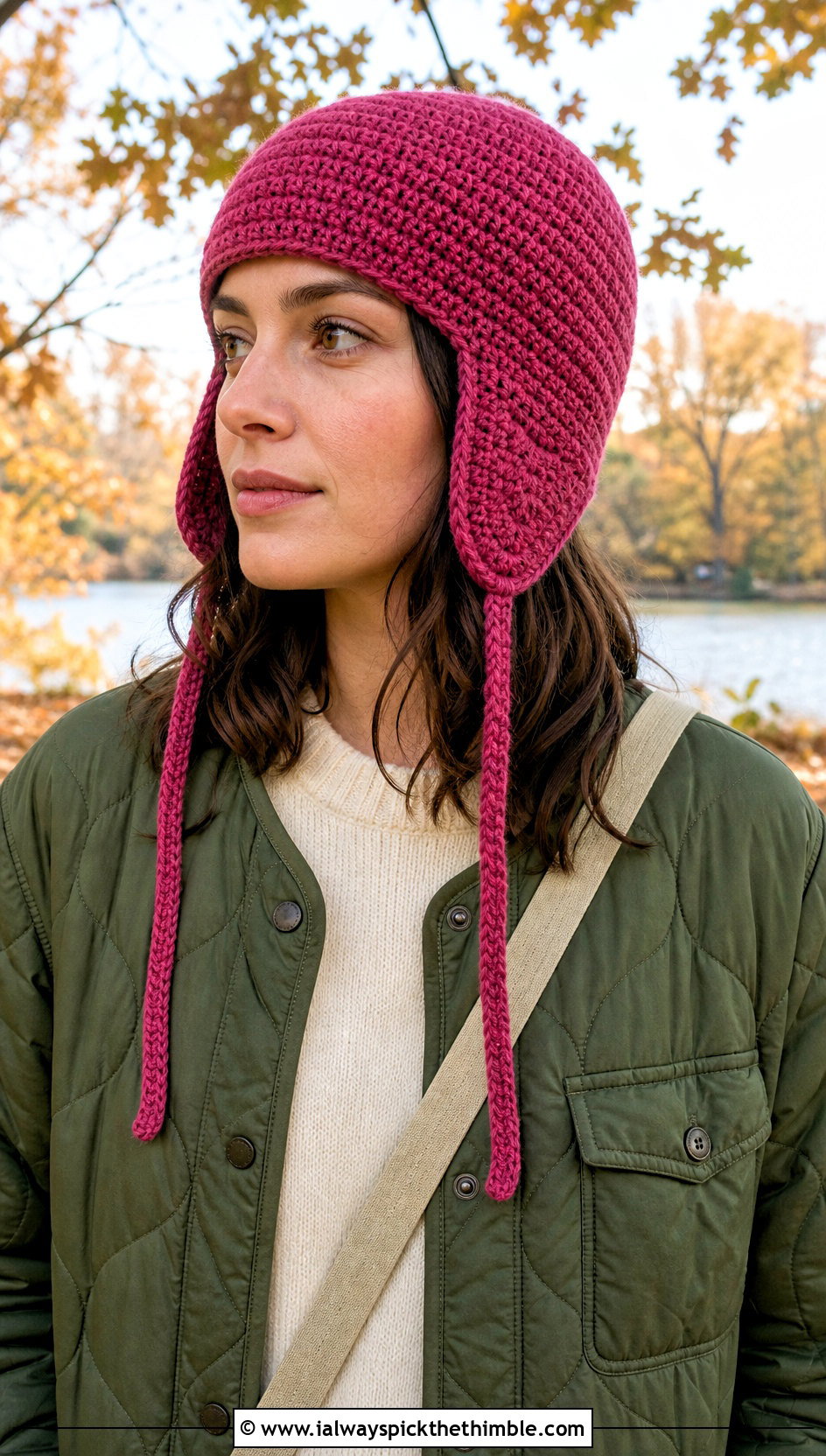 Crochet Earflap Hat With Utility Jacket - 25 easy crochet hats outfit ideas