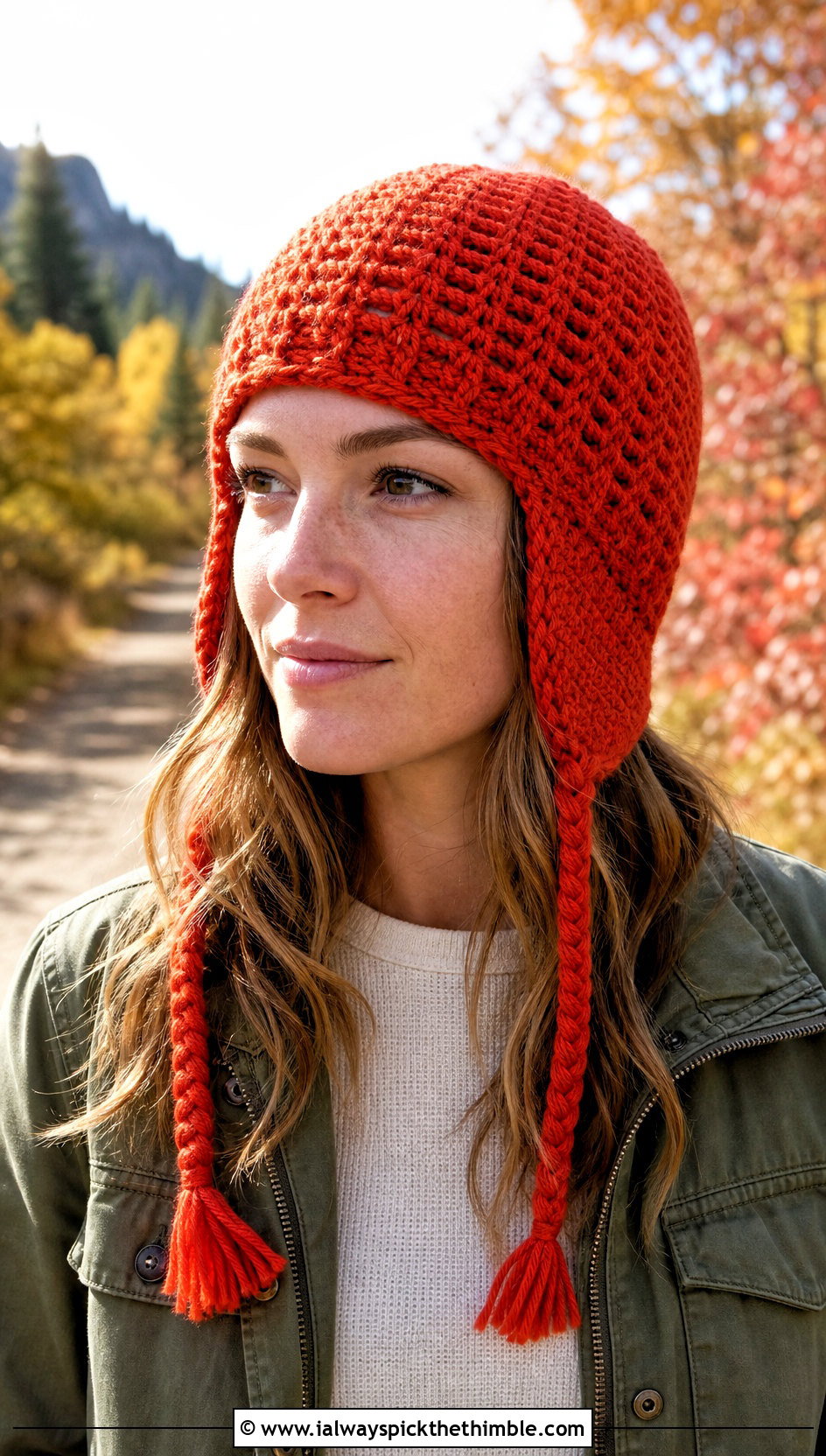 Crochet Earflap Hat With Utility Jacket - 20 crochet hat for beginners outfit ideas