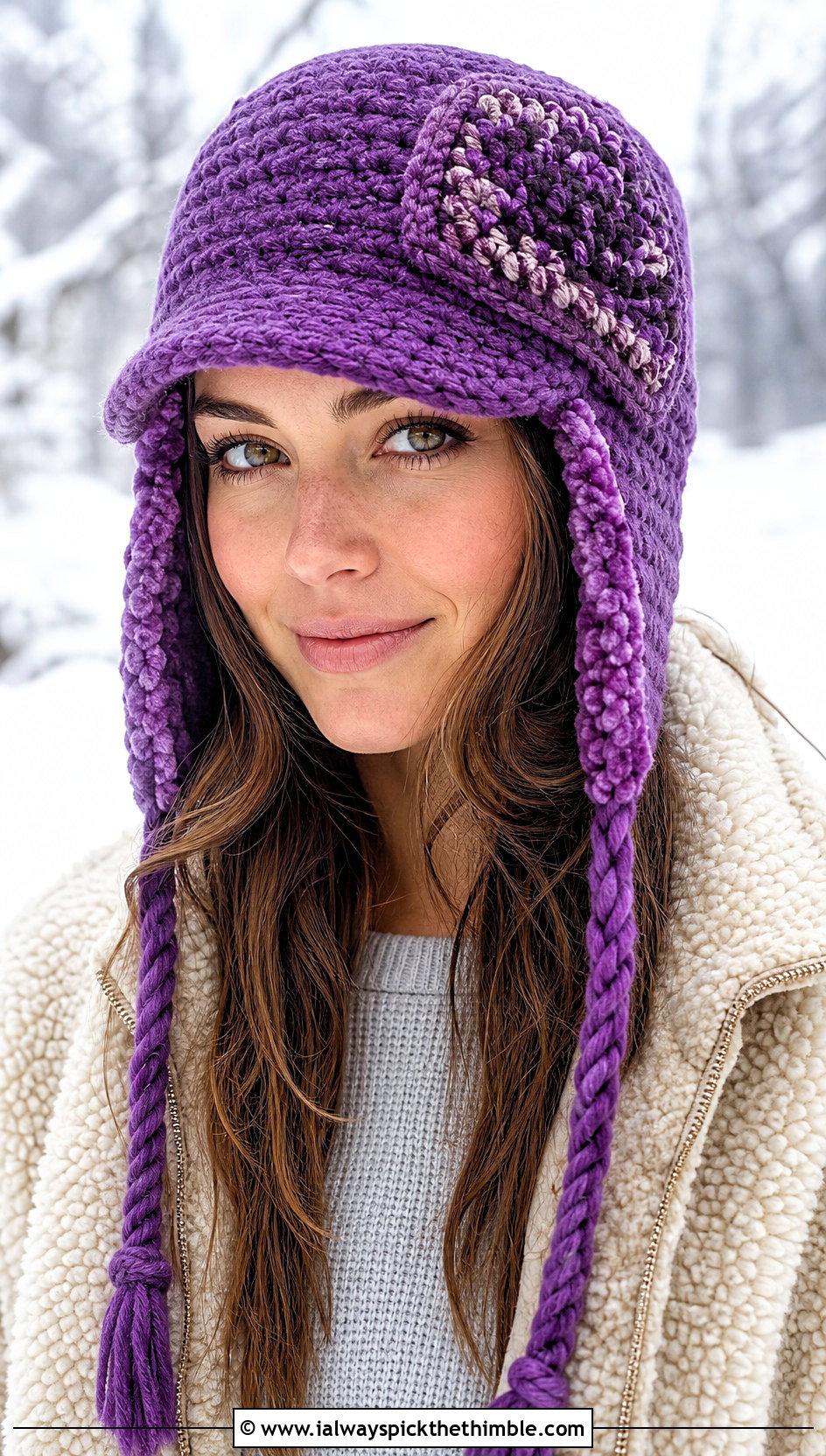 Crochet Earflap Police Hat With Sherpa Jacket - 20 crochet police hat outfit ideas