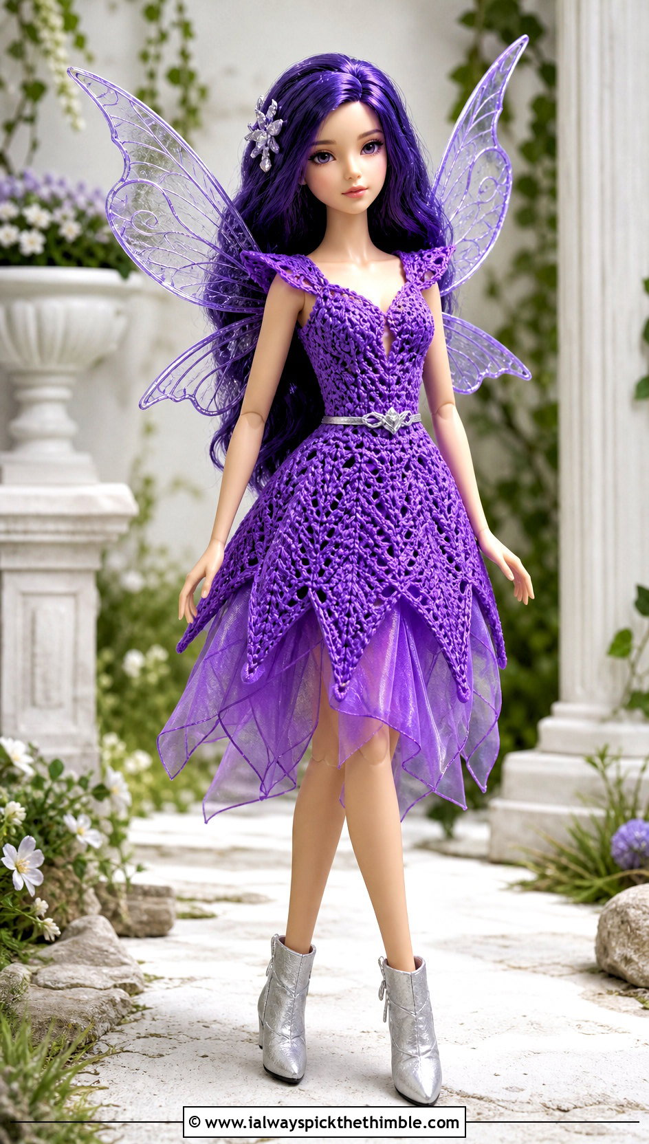 Crochet Fairy Dress With Ankle Boots - 25 crochet doll clothes and outfit ideas