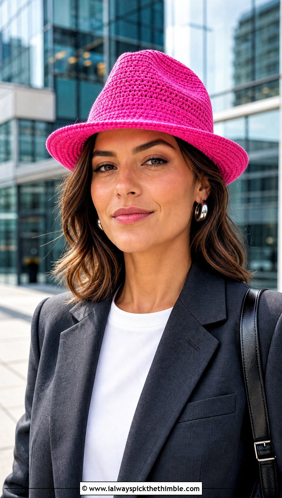 Crochet Fedora Hat With Blazer And Trousers - 25 crochet brim hat outfit ideas