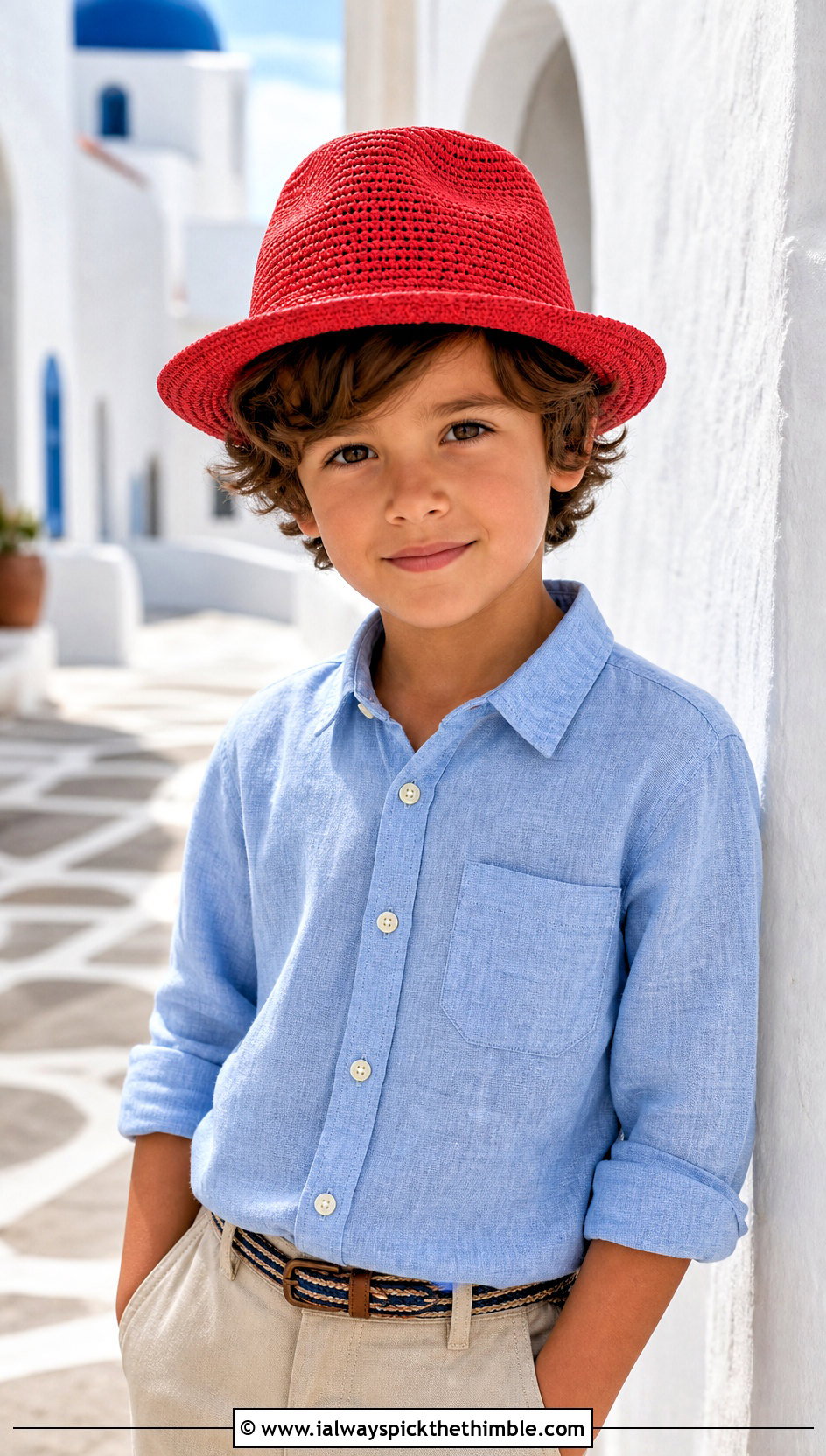 Crochet Fedora Hat With Chambray Shirt And Chinos - 25 childrens crochet hats outfit ideas