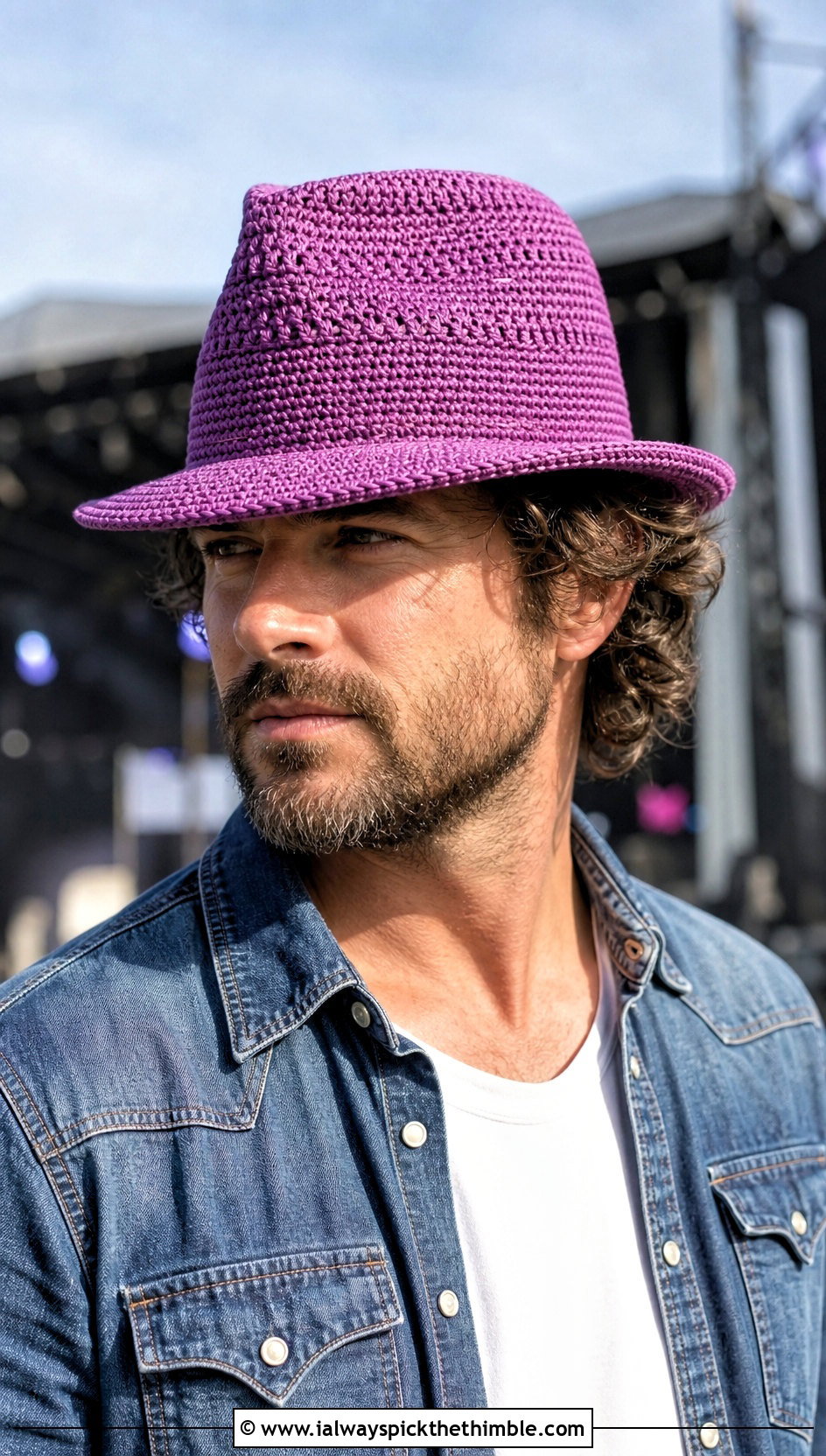 Crochet Fedora Hat With Western Overshirt - 25 crochet hats for men outfit ideas