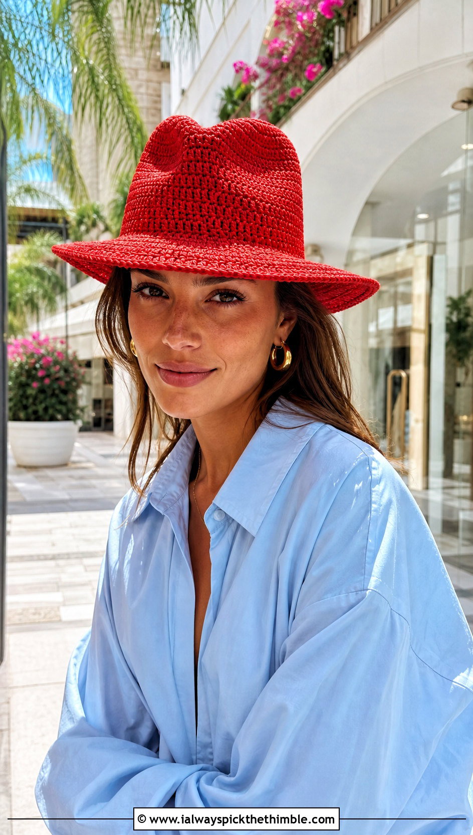 Crochet Fedora With Shirt And Shorts - 15 Easy Crochet Hats For Women outfit ideas