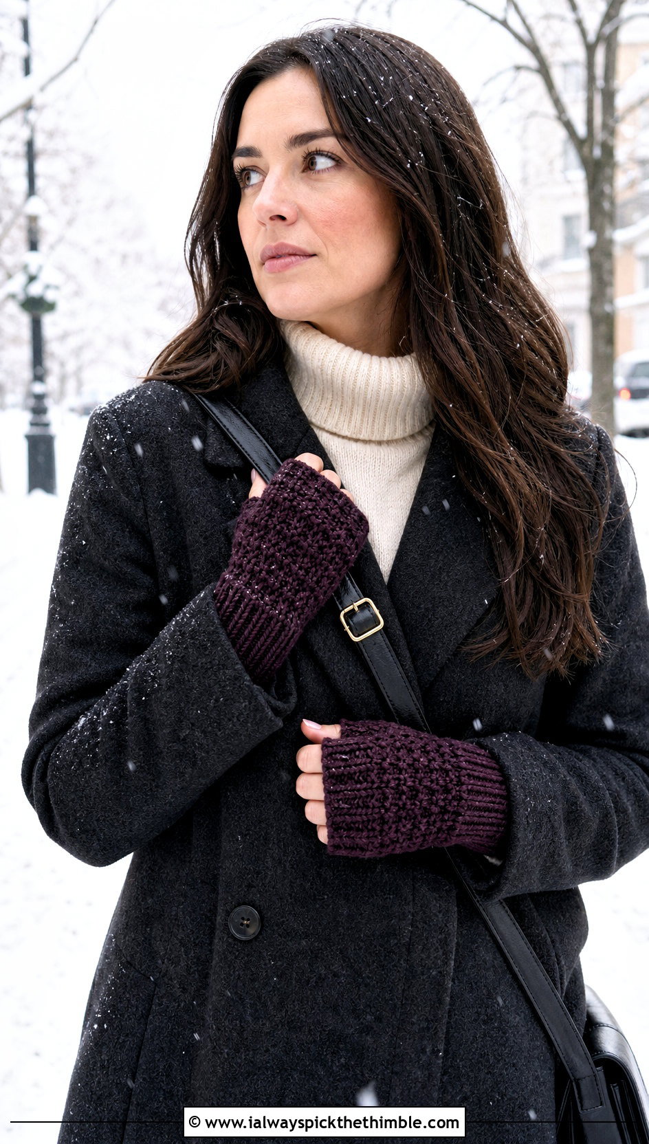 Crochet Fingerless Gloves With Wool Coat - 20 Small Crochet Projects Clothes and outfit ideas