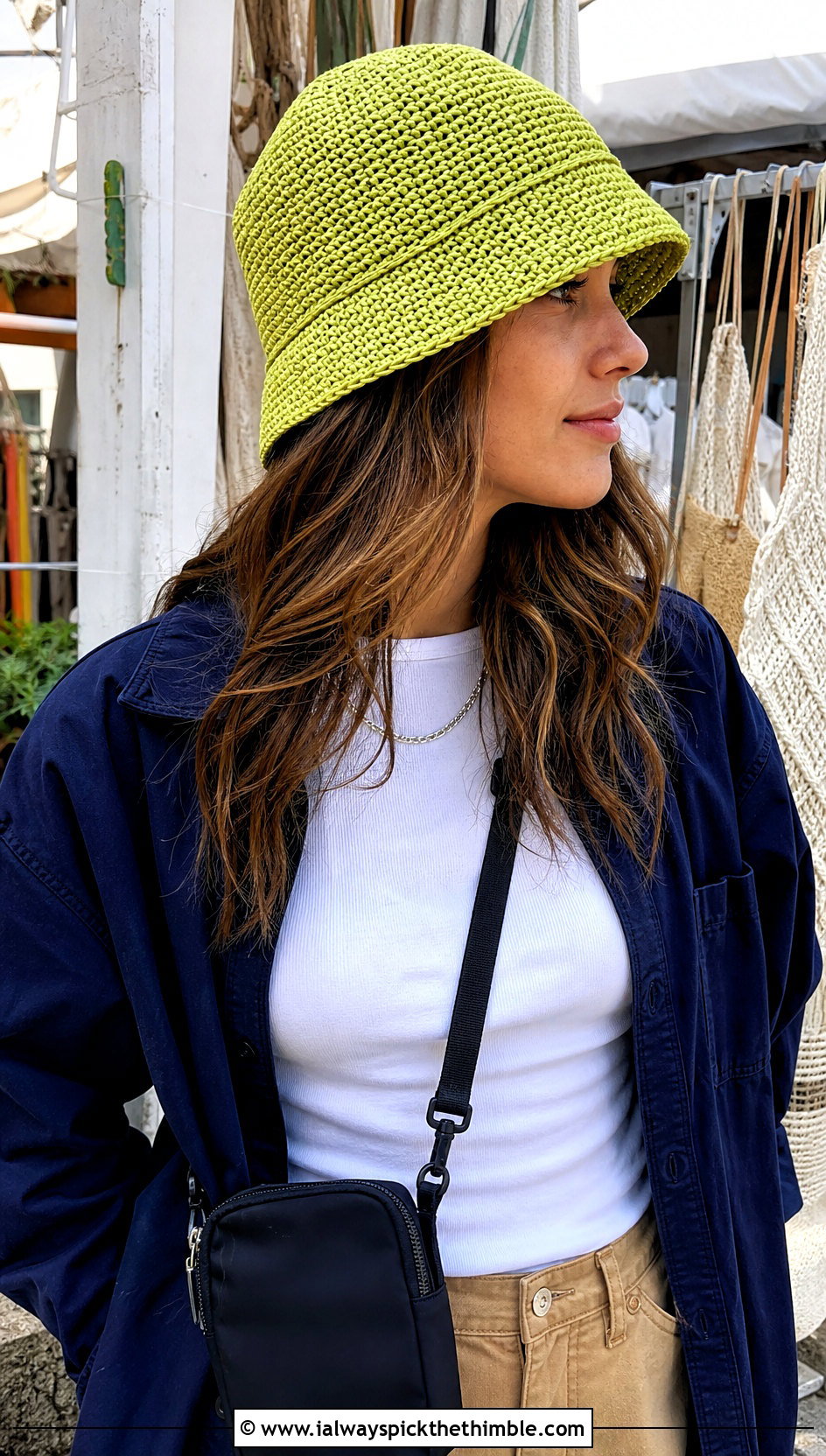 Crochet Fisherman Hat With Overshirt And Carpenter Pants - 25 simple crochet hat outfit ideas