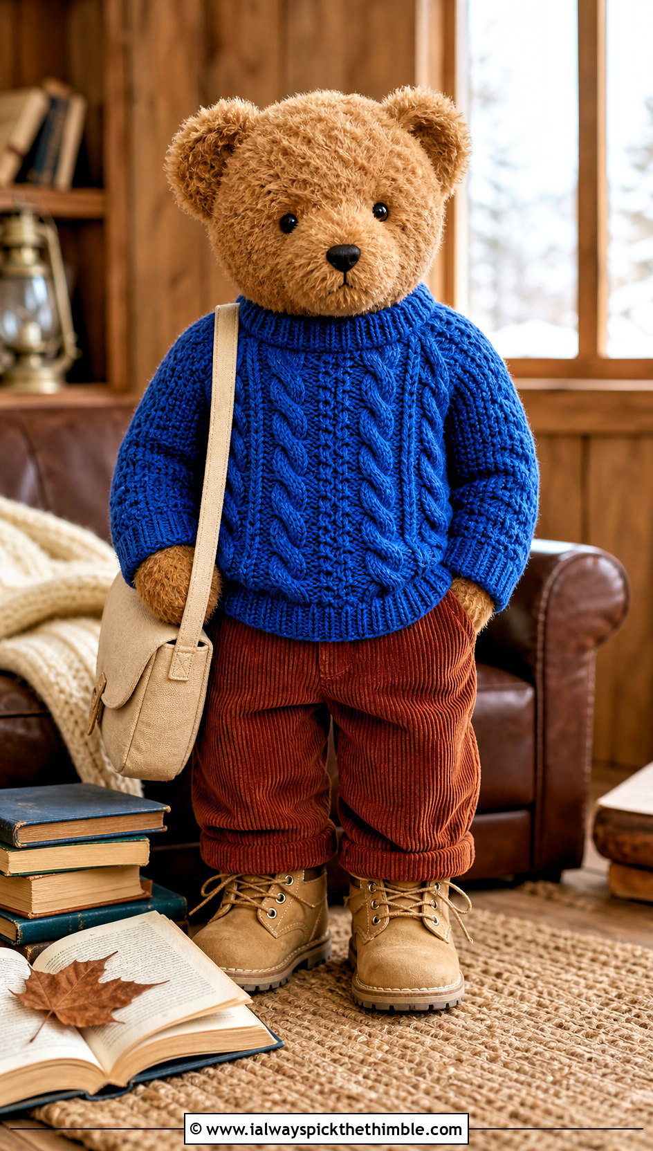 Crochet Fisherman Sweater With Corduroy Pants - 25 crochet teddy clothes and outfit ideas