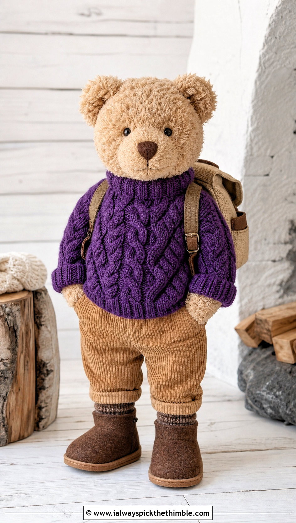 Crochet Fisherman Sweater With Corduroy Pants - 25 crochet jellycat clothes and outfit ideas