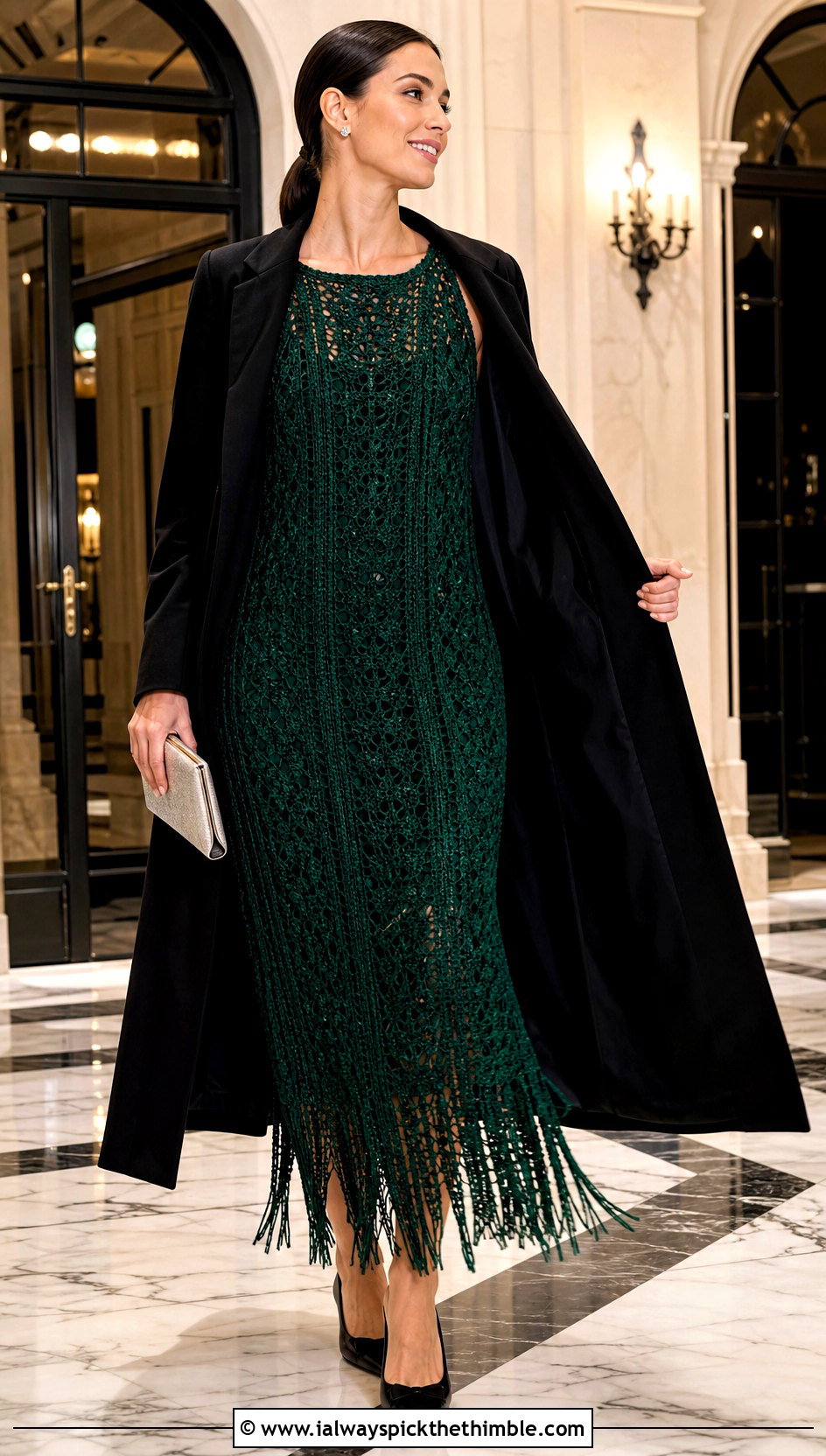 Crochet Flapper Dress With Kitten Heels - 25 vintage crochet dress outfit ideas