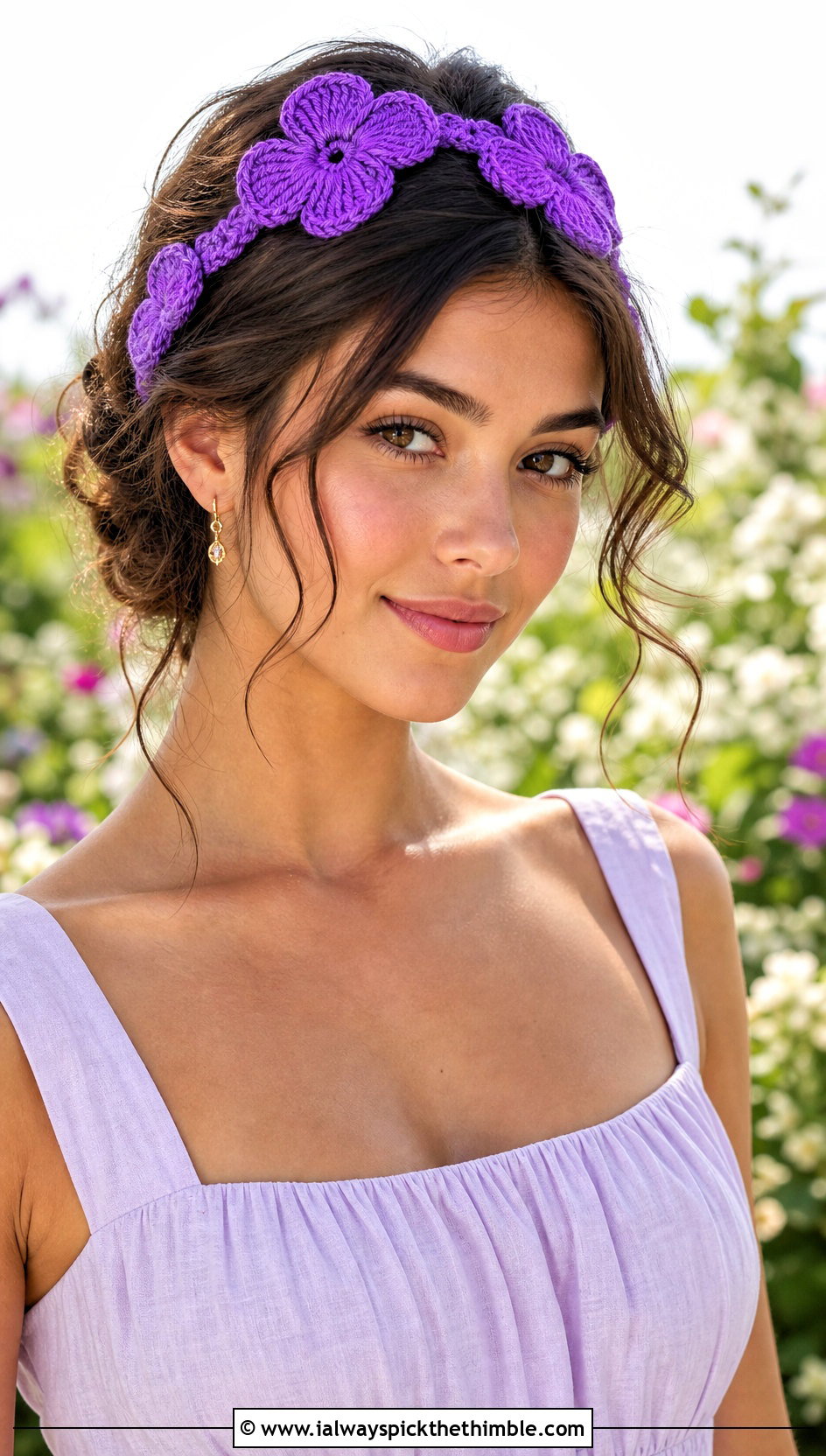 Crochet Flower Headband With Sundress And Sandals - 20 simple crochet head bands outfit ideas