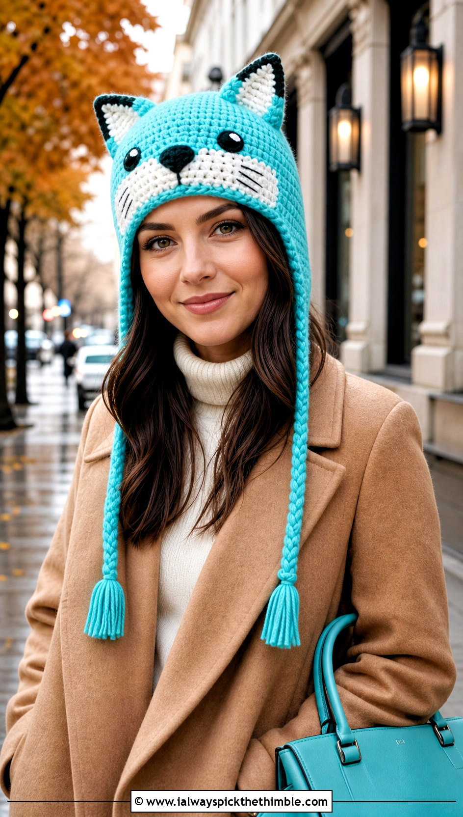 Crochet Fox Amigurumi Earflap Hat With Camel Coat - 20 crochet amigurumi hat outfit ideas