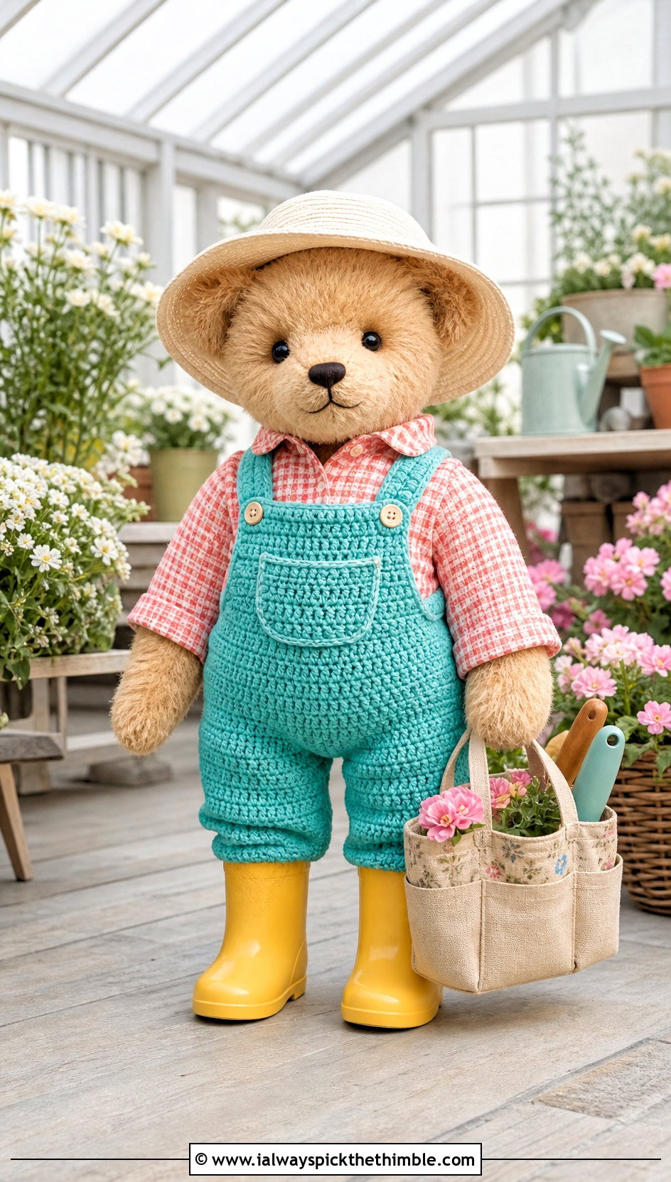 Crochet Garden Overalls With Gingham Shirt - 25 crochet teddy clothes and outfit ideas