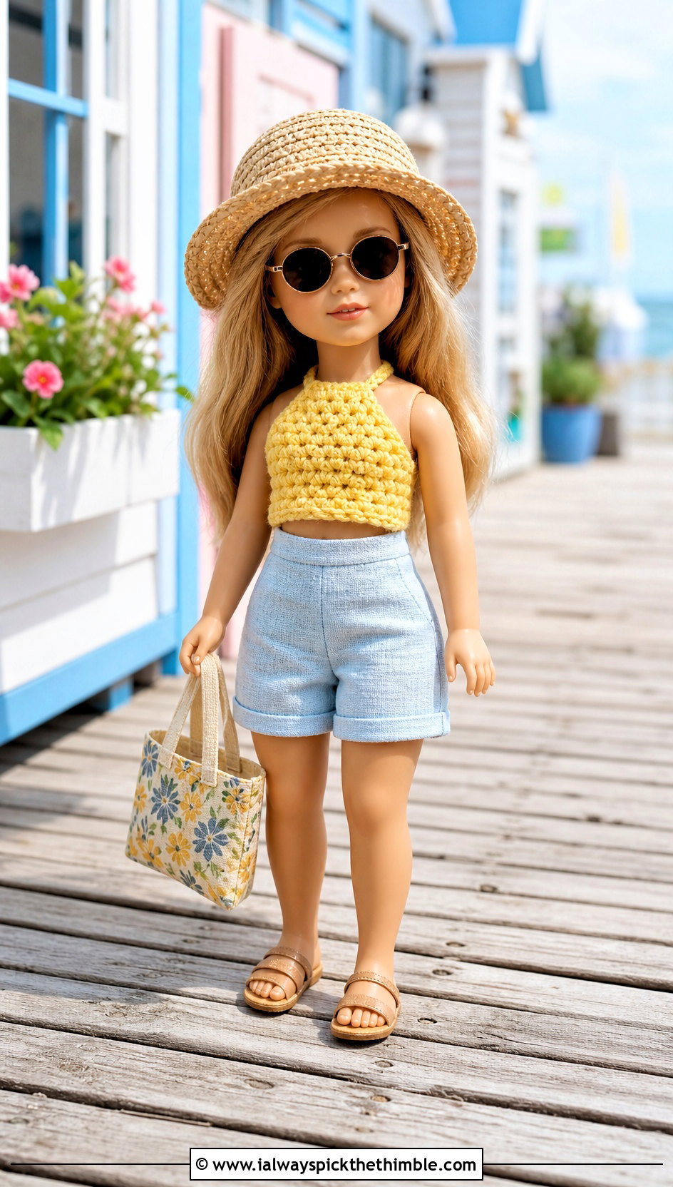Crochet Halter Top With Linen Shorts - 15 Crochet 5 Inch Doll Clothes and outfit ideas