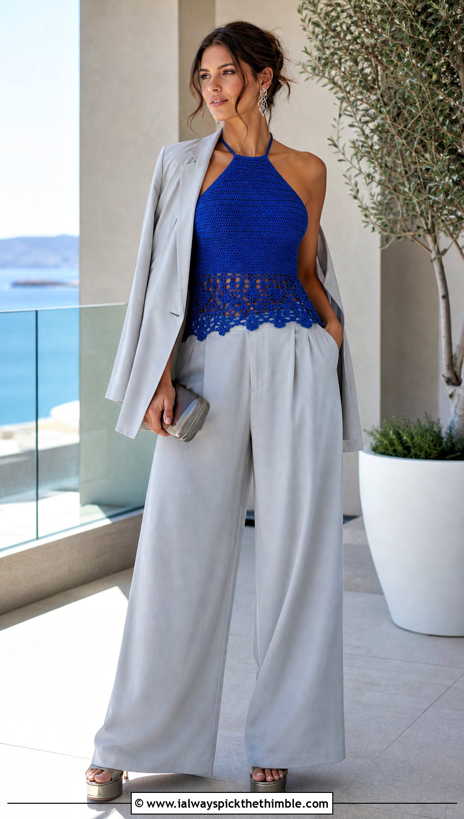 Crochet Halter Top With Wide Leg Trousers - 20 crochet witchy clothes and outfit ideas