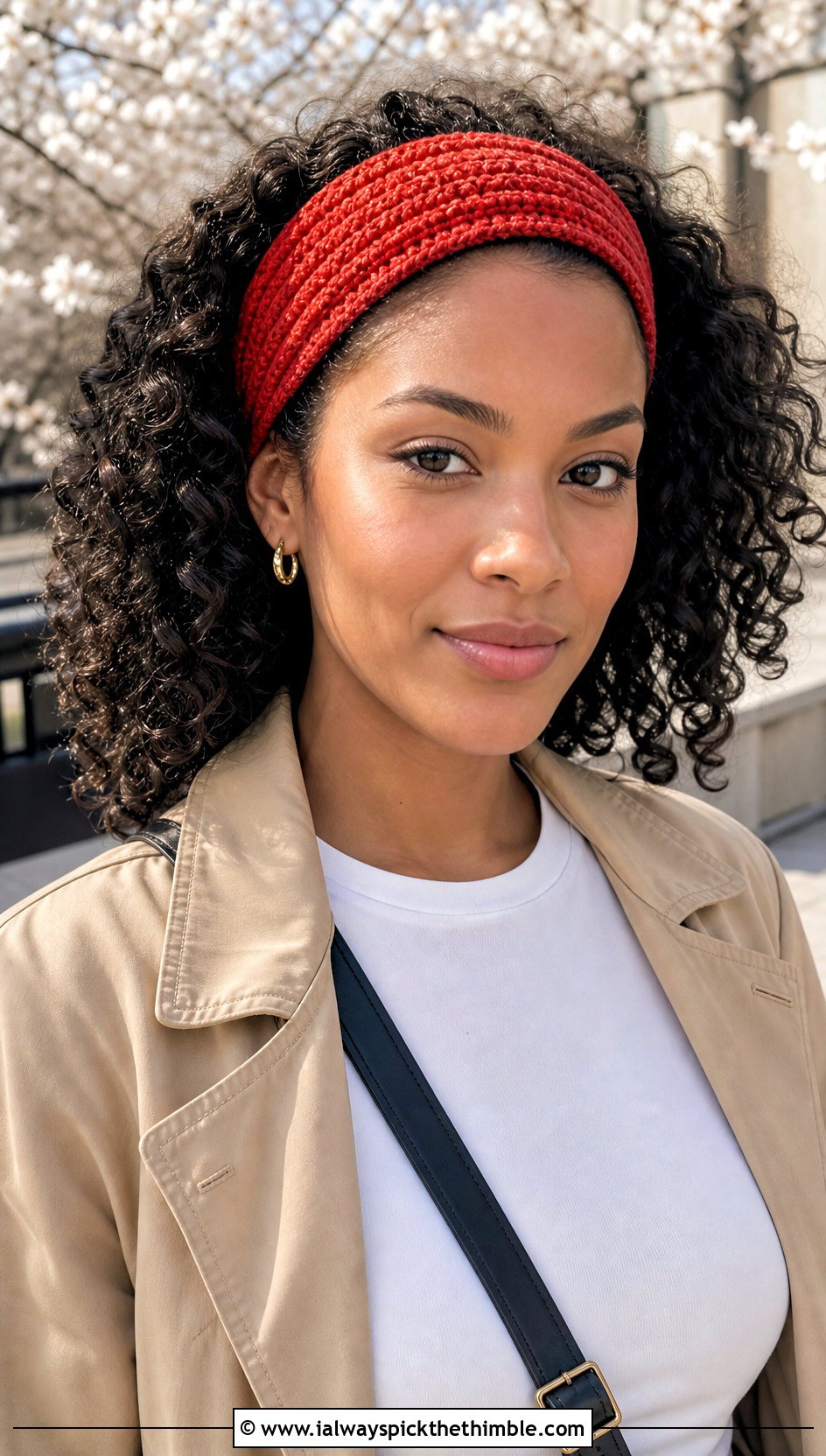 Crochet Headband With Trench Coat And T Shirt - 25 crochet clothes and accessories outfit ideas