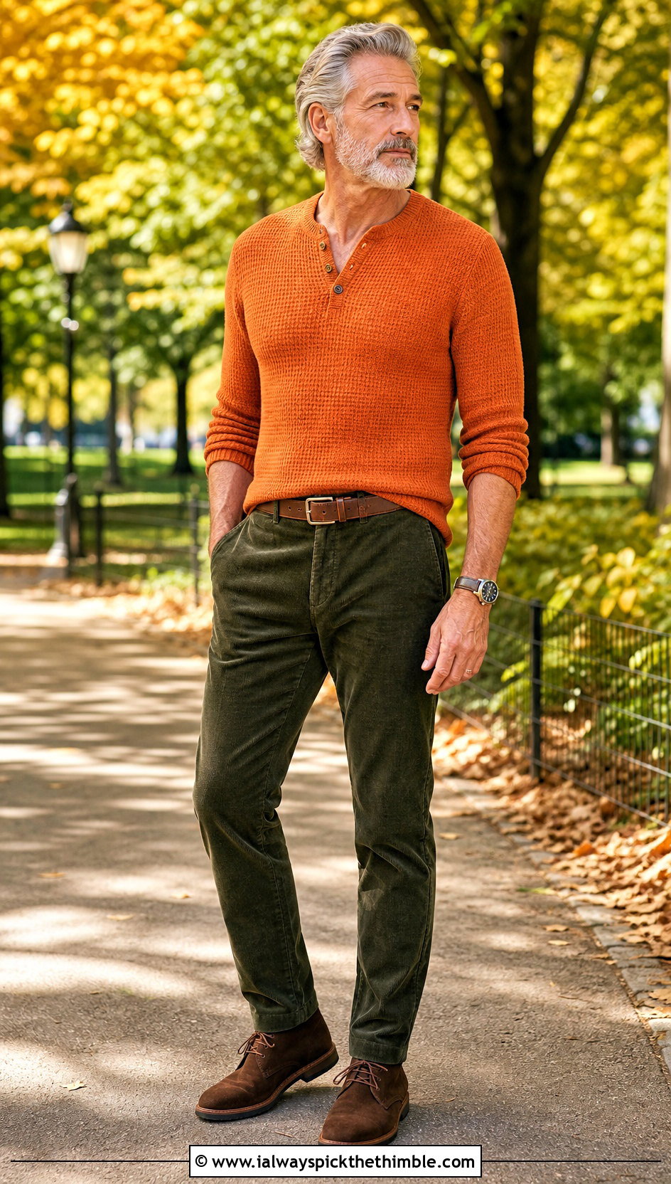 Crochet Henley Shirt With Corduroy Pants - 25 crochet male shirt outfit ideas