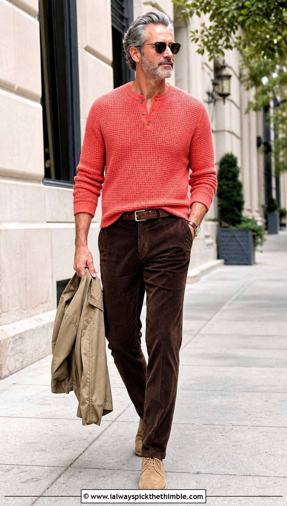 Crochet Henley Top With Corduroy Trousers - 25 Mens Crochet Top outfit ideas