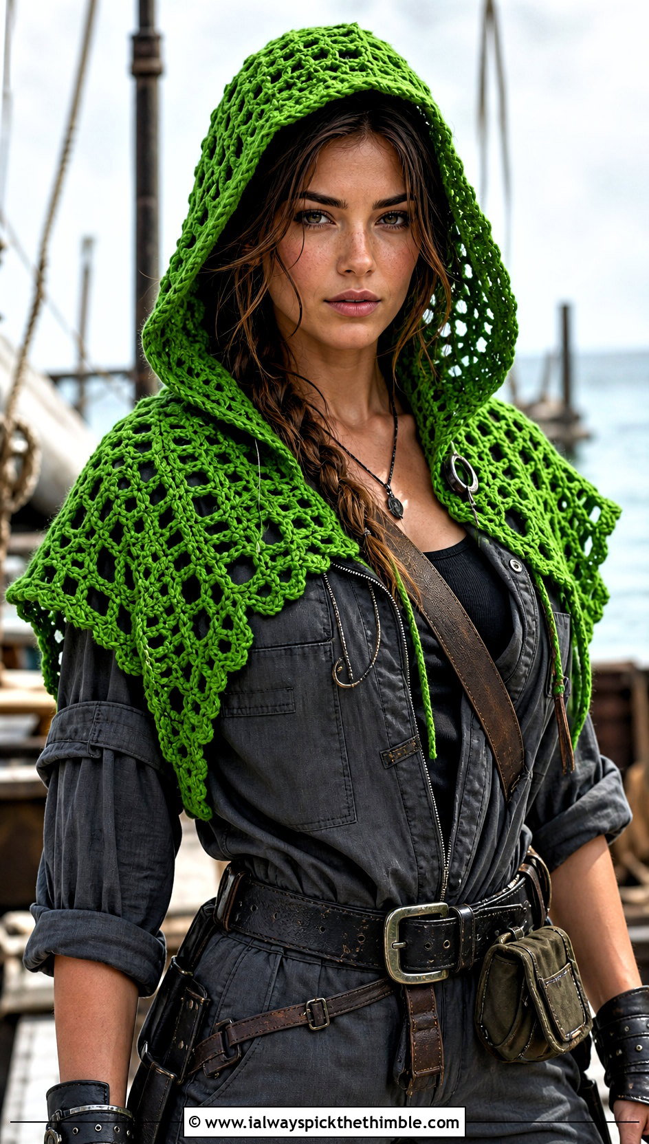 Crochet Hood Pirate Costume With Utility Jumpsuit - 20 crochet pirate costume outfit ideas