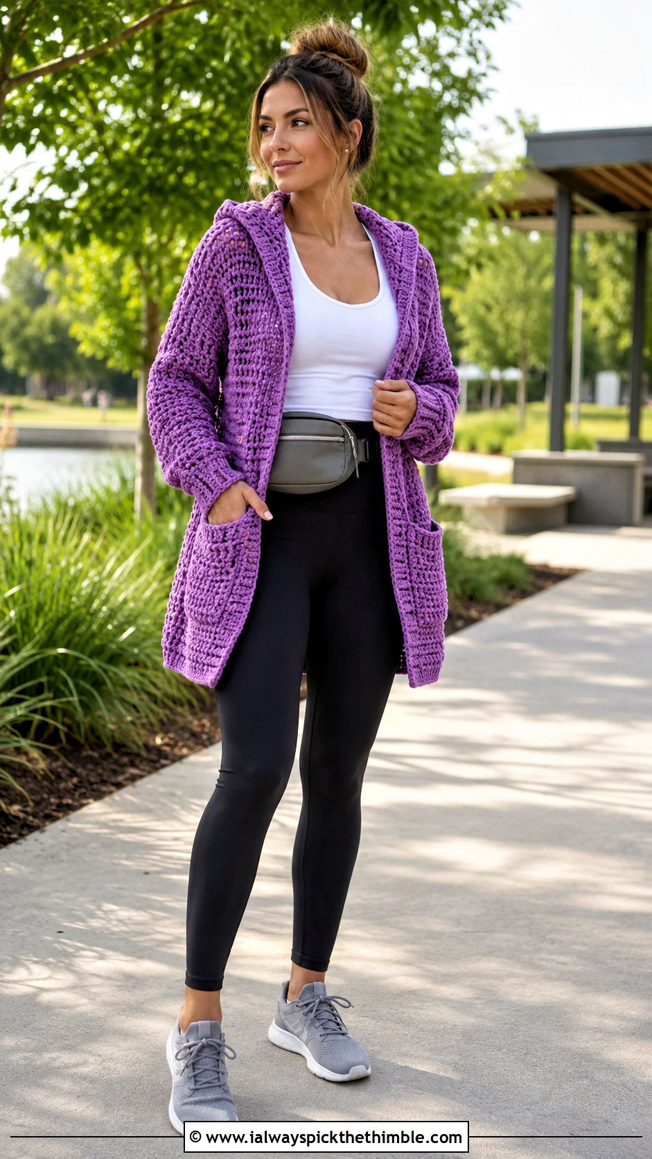 Crochet Hooded Cardigan With Leggings - 15 Aesthetic Cute Crochet Clothes and outfit ideas