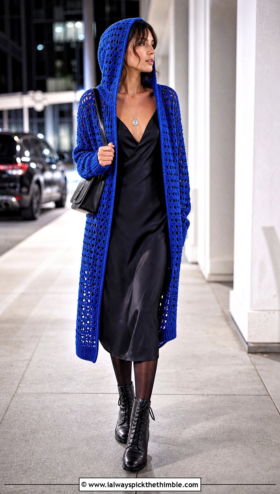 Crochet Hooded Cardigan With Slip Dress - 20 crochet witchy clothes and outfit ideas