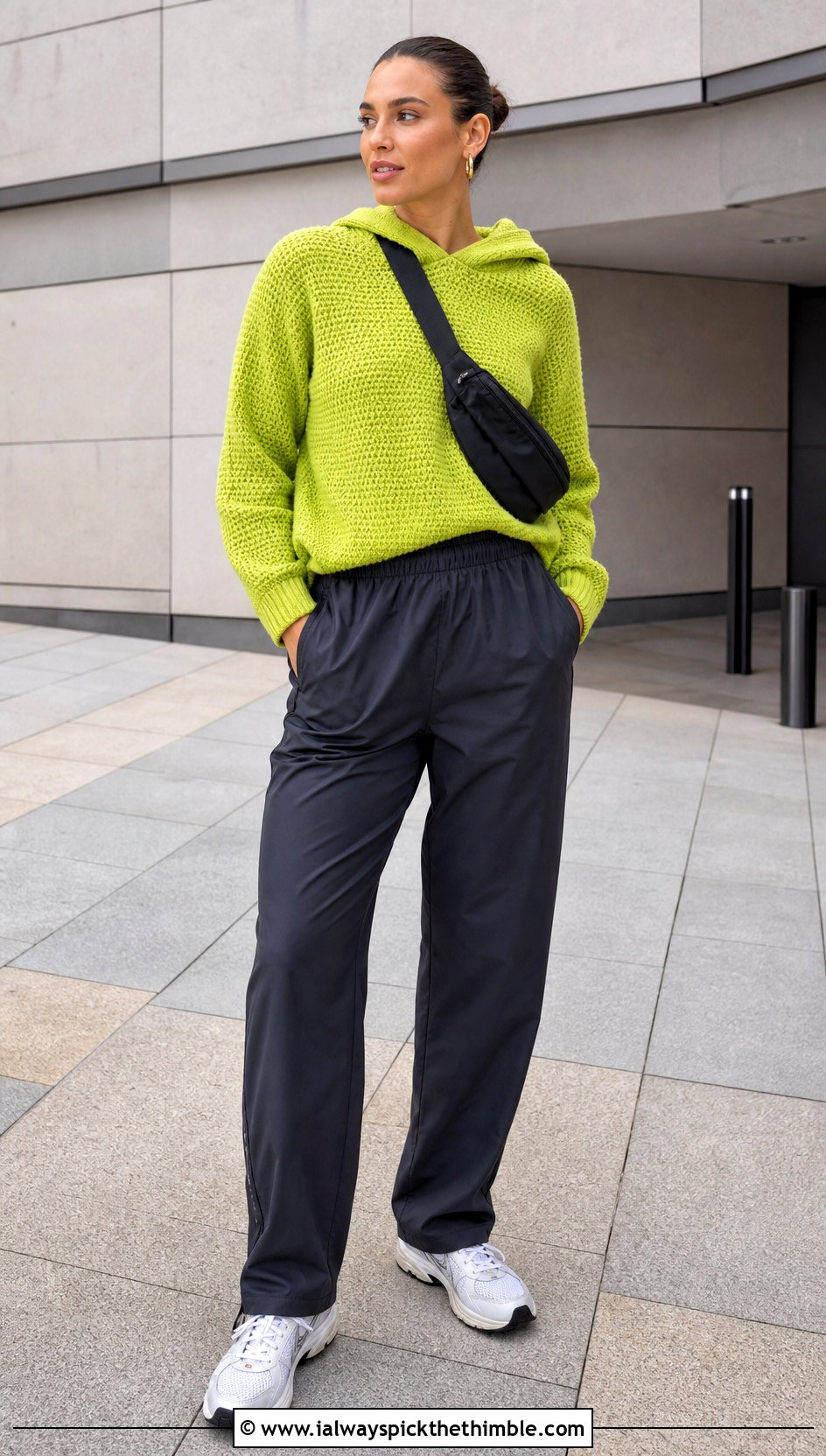 Crochet Hooded Sweater With Track Pants And Sneakers - 25 cute crochet clothes and outfit ideas