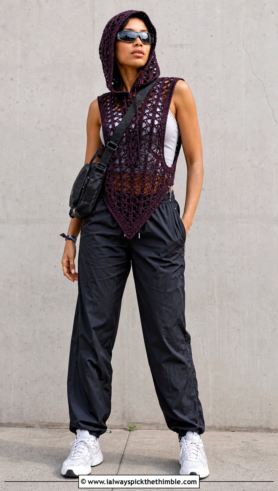 Crochet Hooded Top With Track Pants - 20 crochet festival clothes and outfit ideas