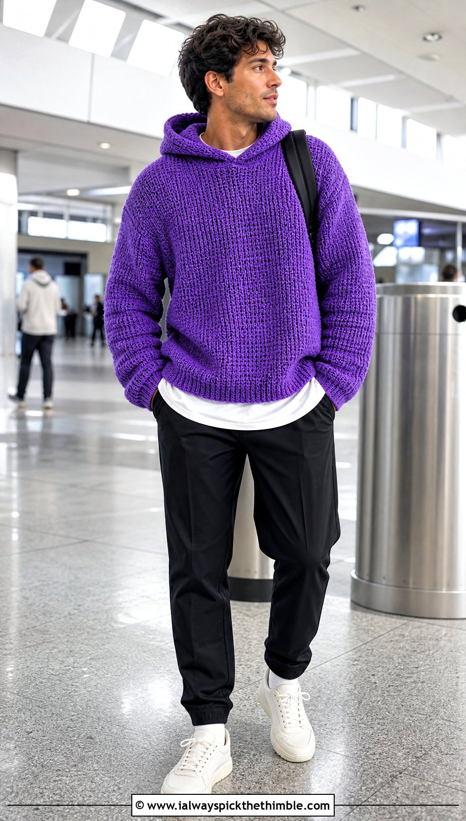 Crochet Hoodie Sweater With Track Pants - 20 men's crochet sweater outfit ideas