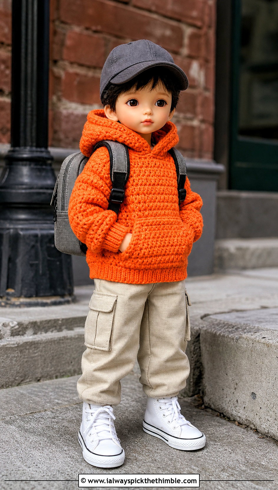 Crochet Hoodie With Cargo Pants - 15 Crochet 5 Inch Doll Clothes and outfit ideas