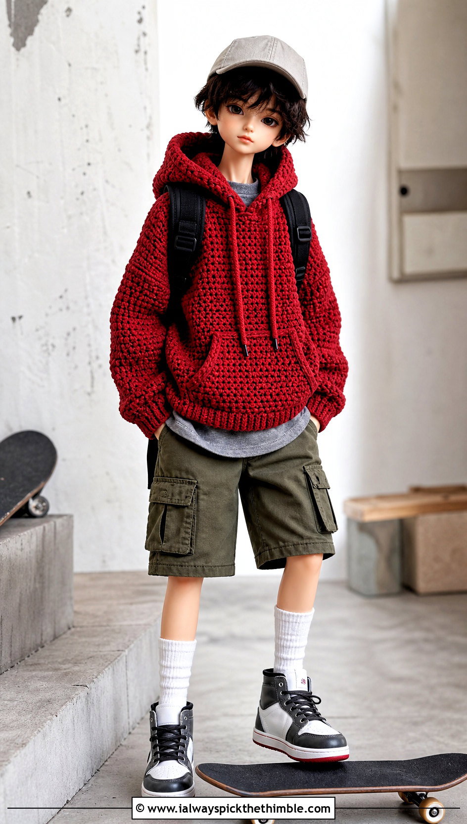 Crochet Hoodie With Cargo Shorts - 25 crochet doll clothes and outfit ideas