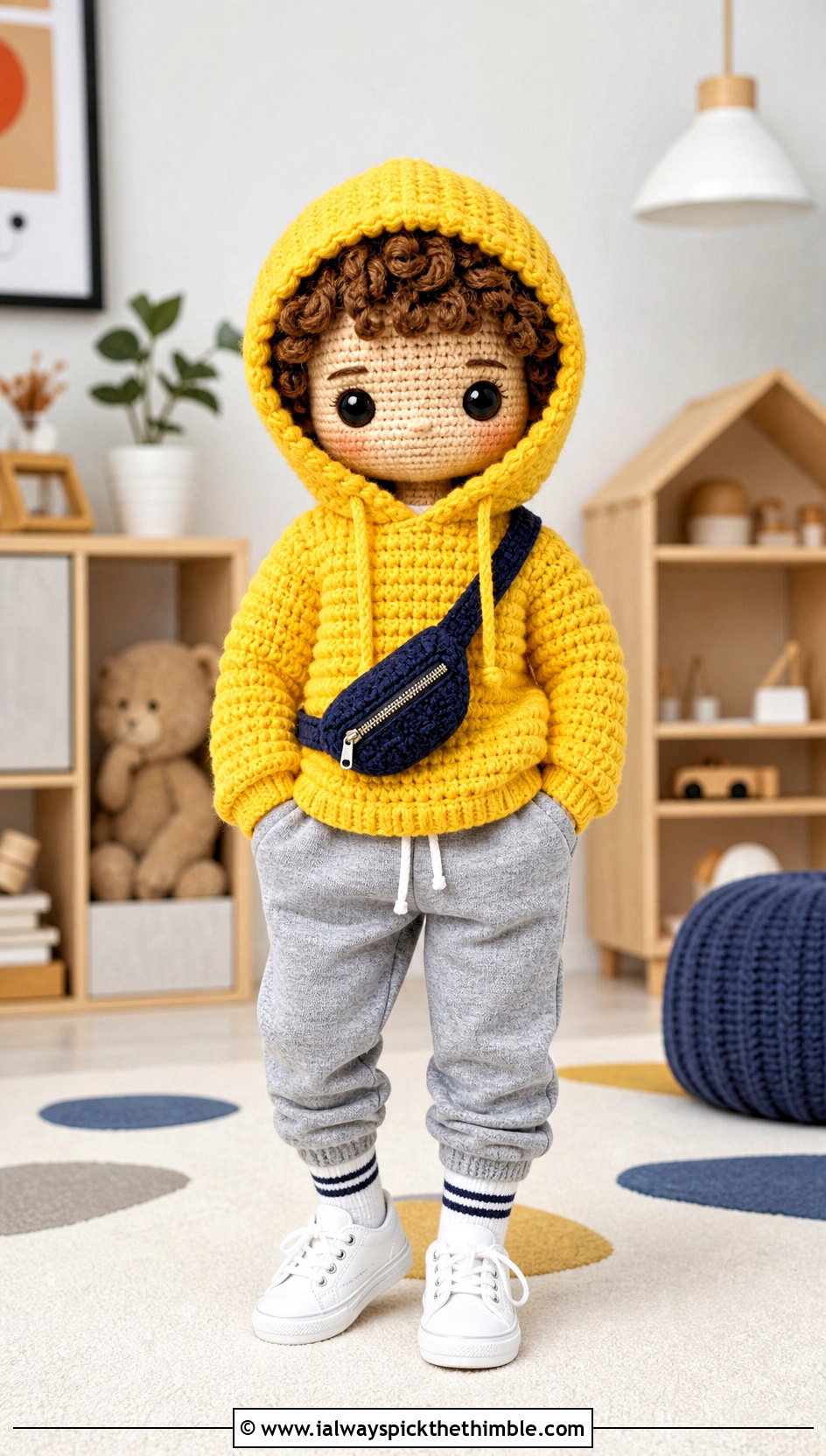 Crochet Hoodie With Joggers And Sneakers - 20 crochet doll and clothes and outfit ideas