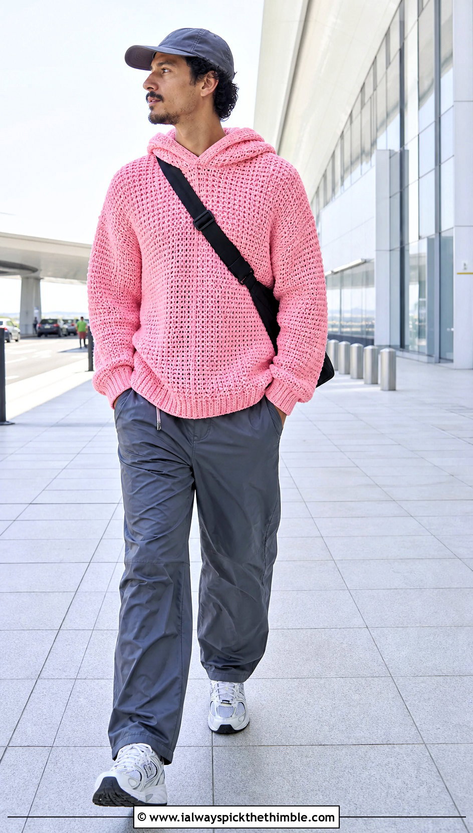 Crochet Hoodie With Nylon Track Pants - 20 Mens Crochet Outfit ideas